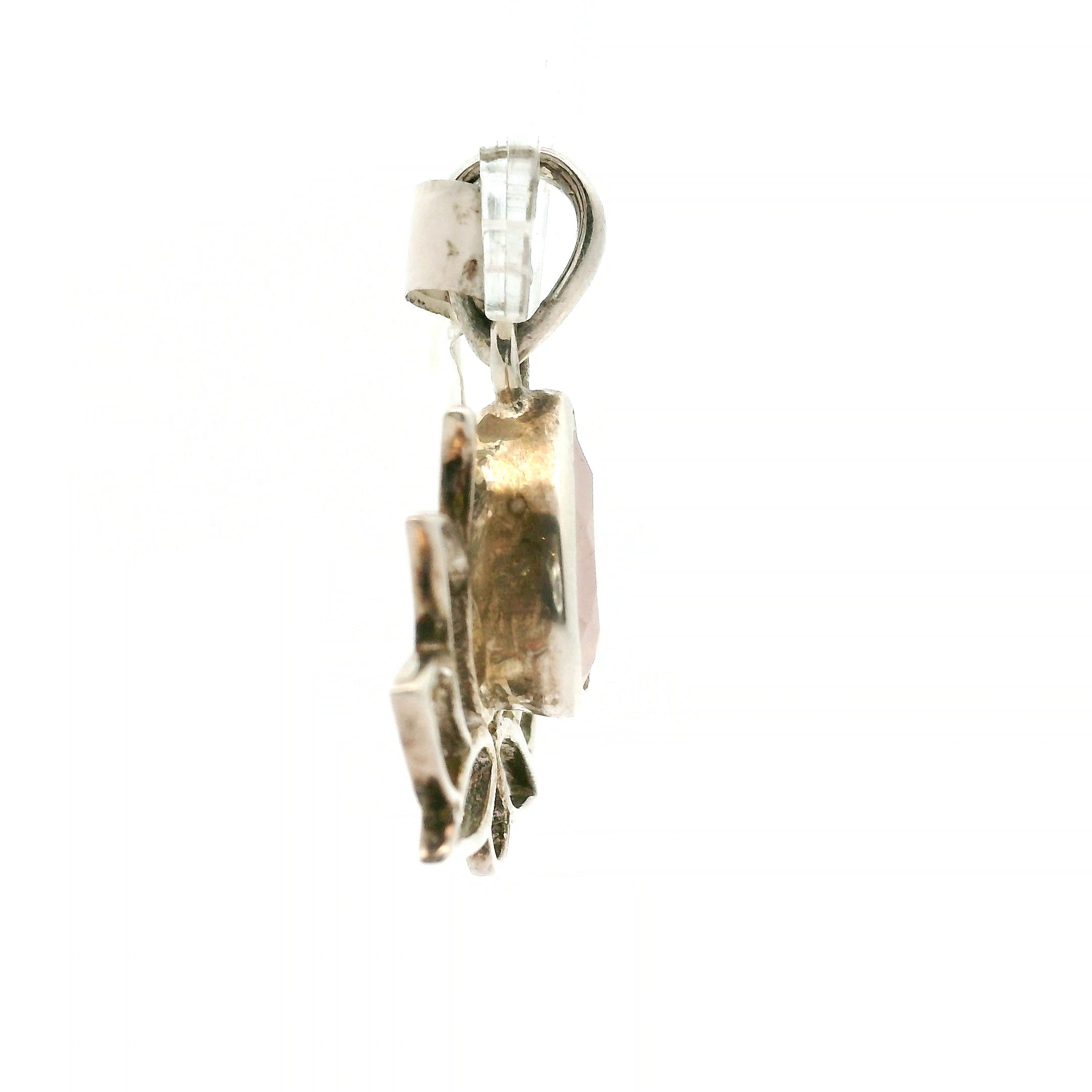 Rose Quartz Lotus Pendant .925 Silver for Compassion, Love and Healing