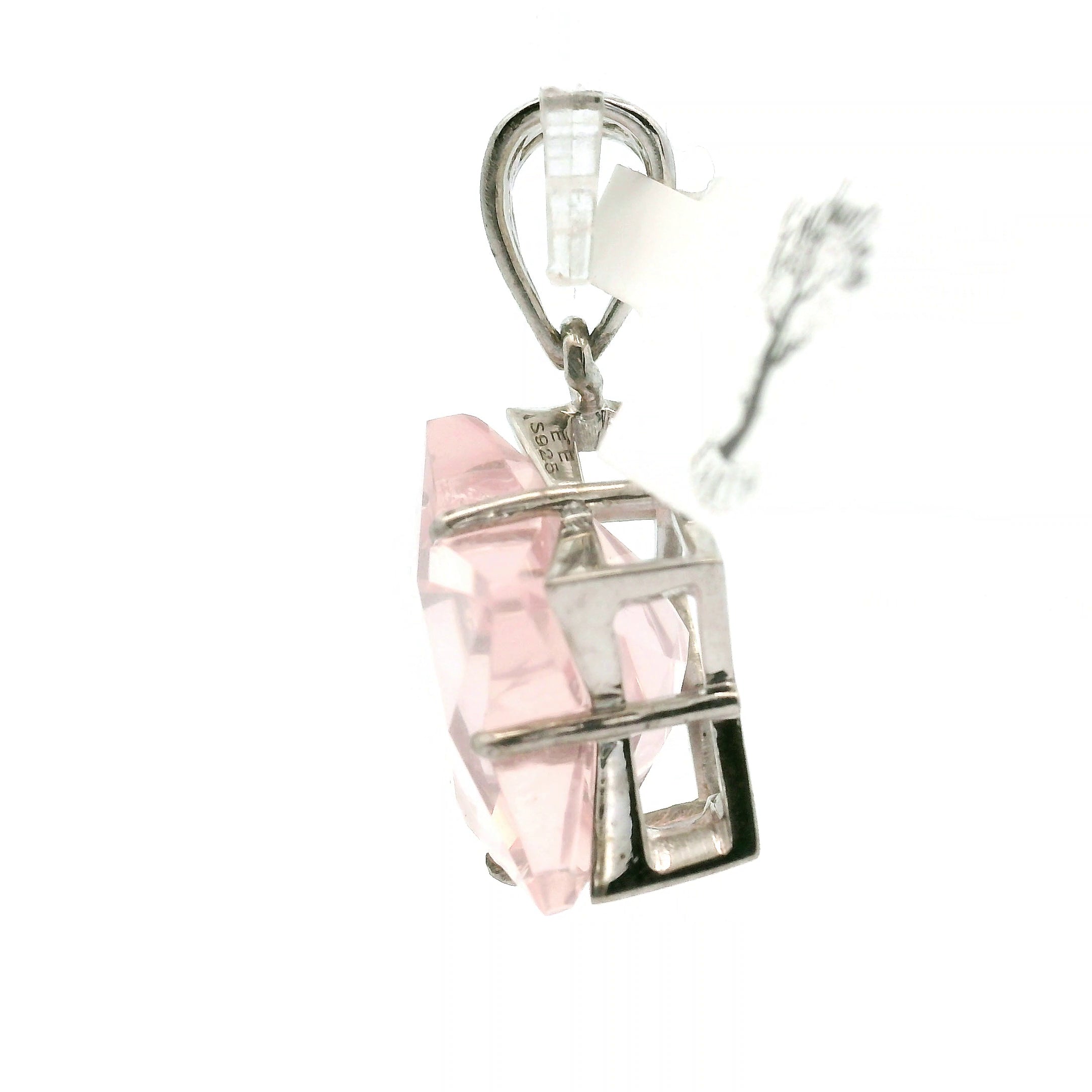 Rose Quartz Star Pendant .925 Silver for Compassion, Love and Healing