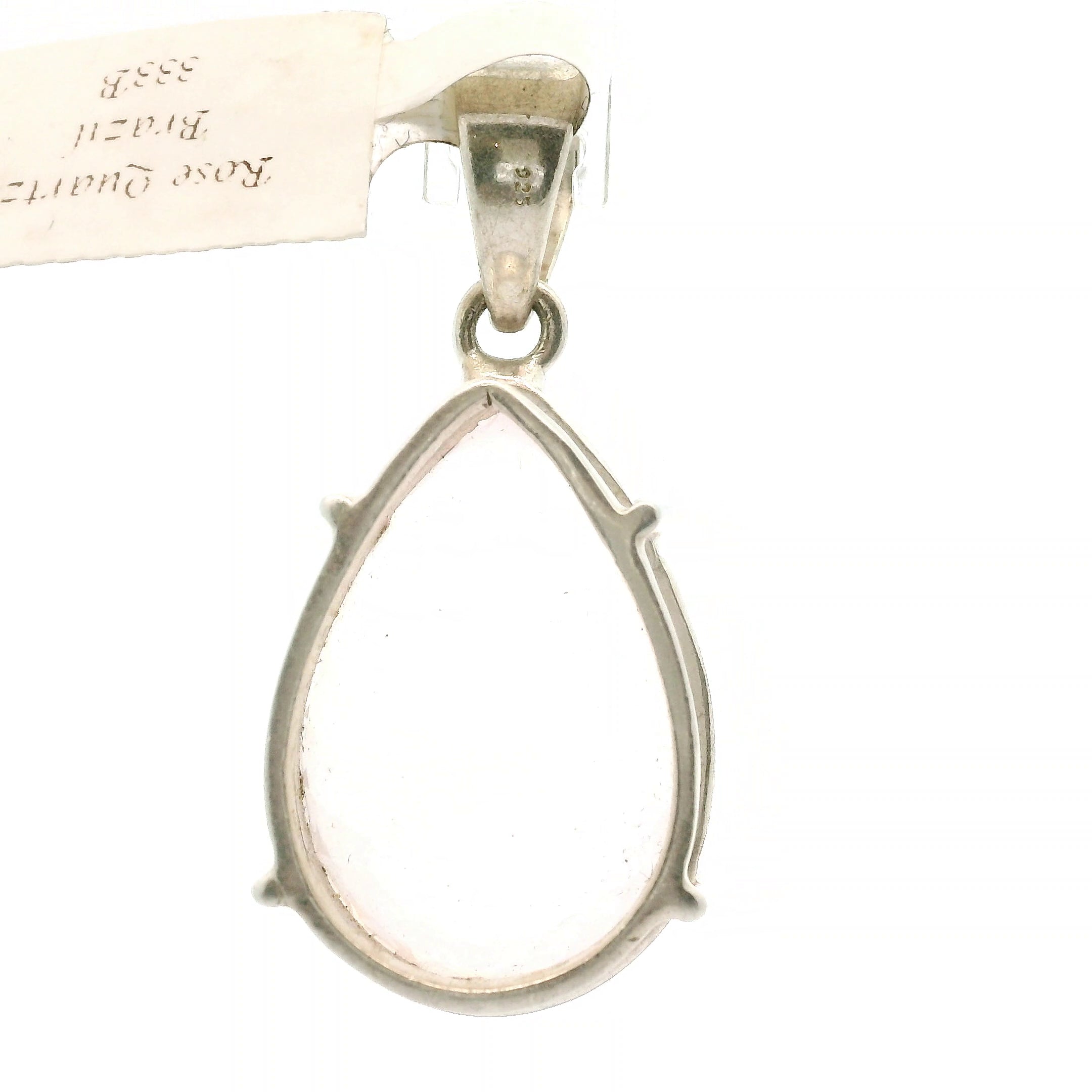 Rose Quartz Large Pendant .925 Silver for Compassion, Love and Healing