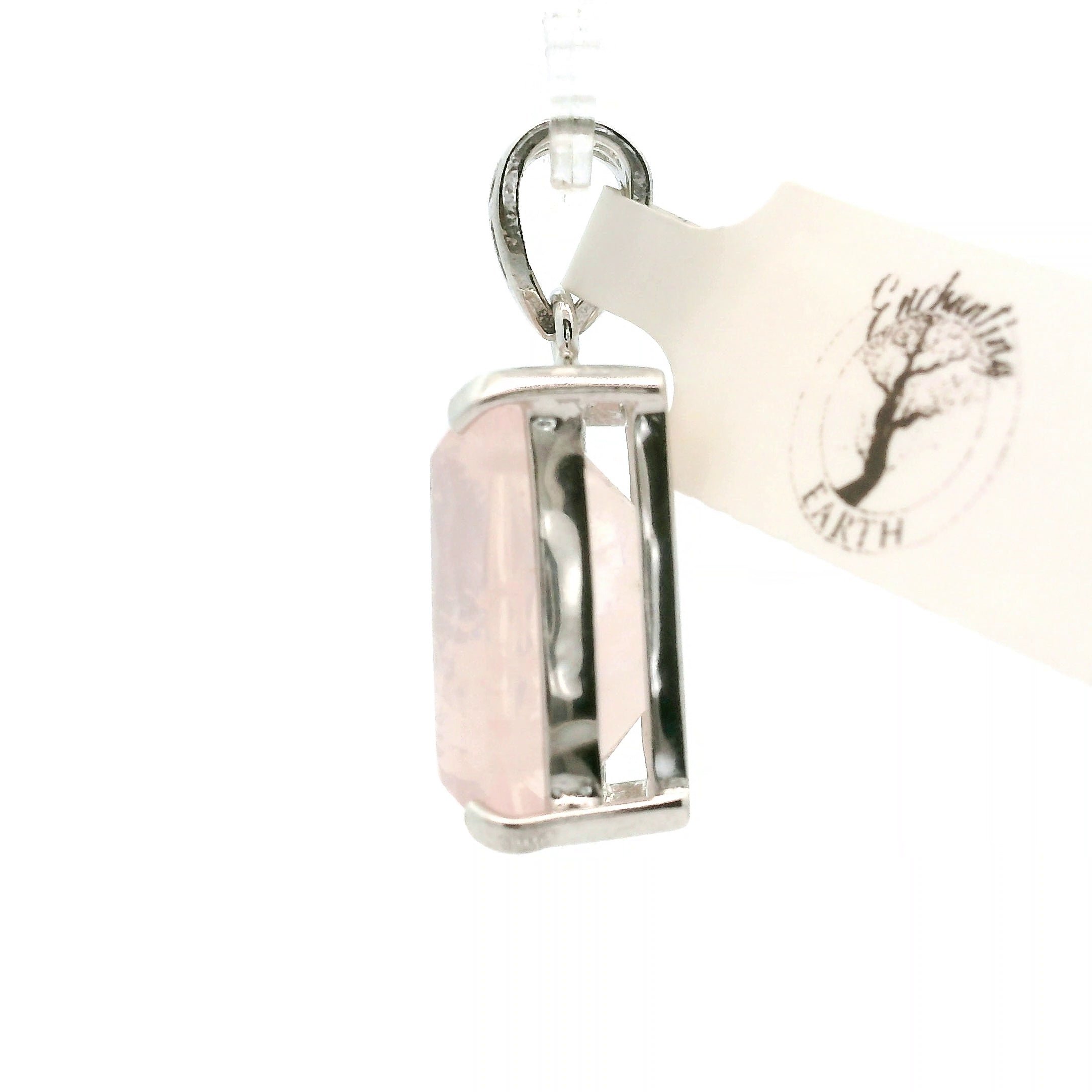 Rose Quartz Lodolite Pendant .925 Silver for Compassion, Emotional Release and Healing