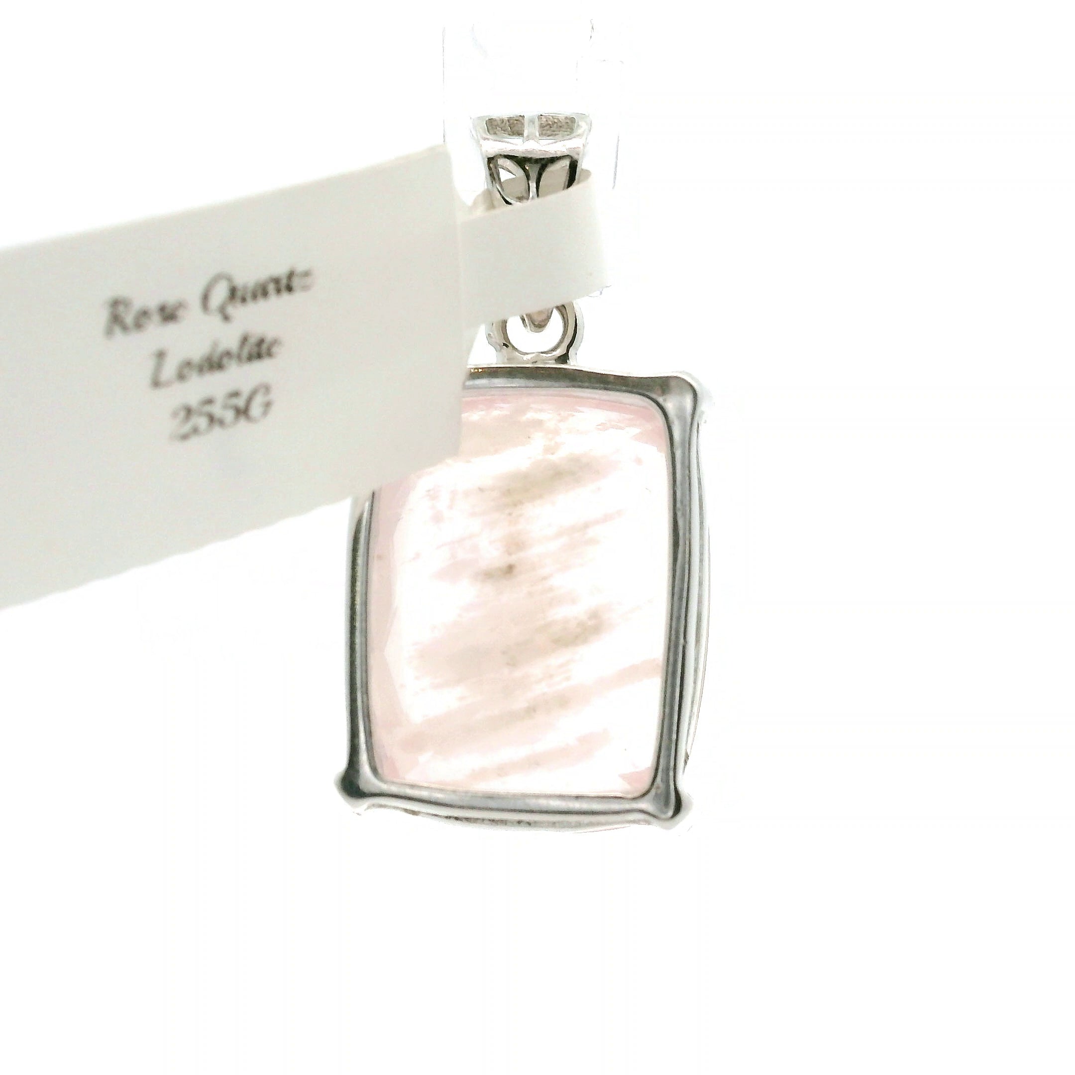 Rose Quartz Lodolite Pendant .925 Silver for Compassion, Emotional Release and Healing