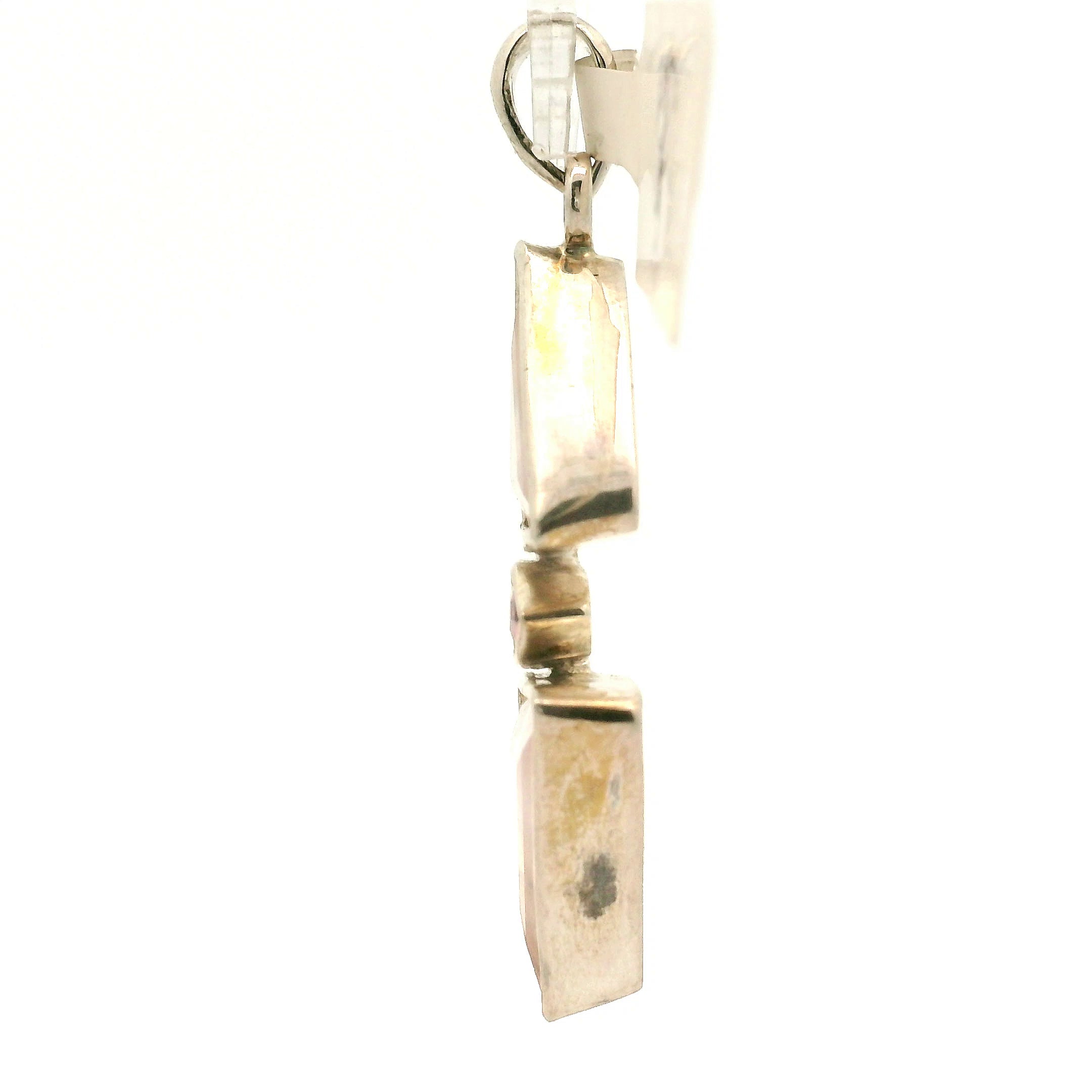 Rose Quartz with Tourmaline Pendant .925 Silver for Compassion, Emotional Release and Healing