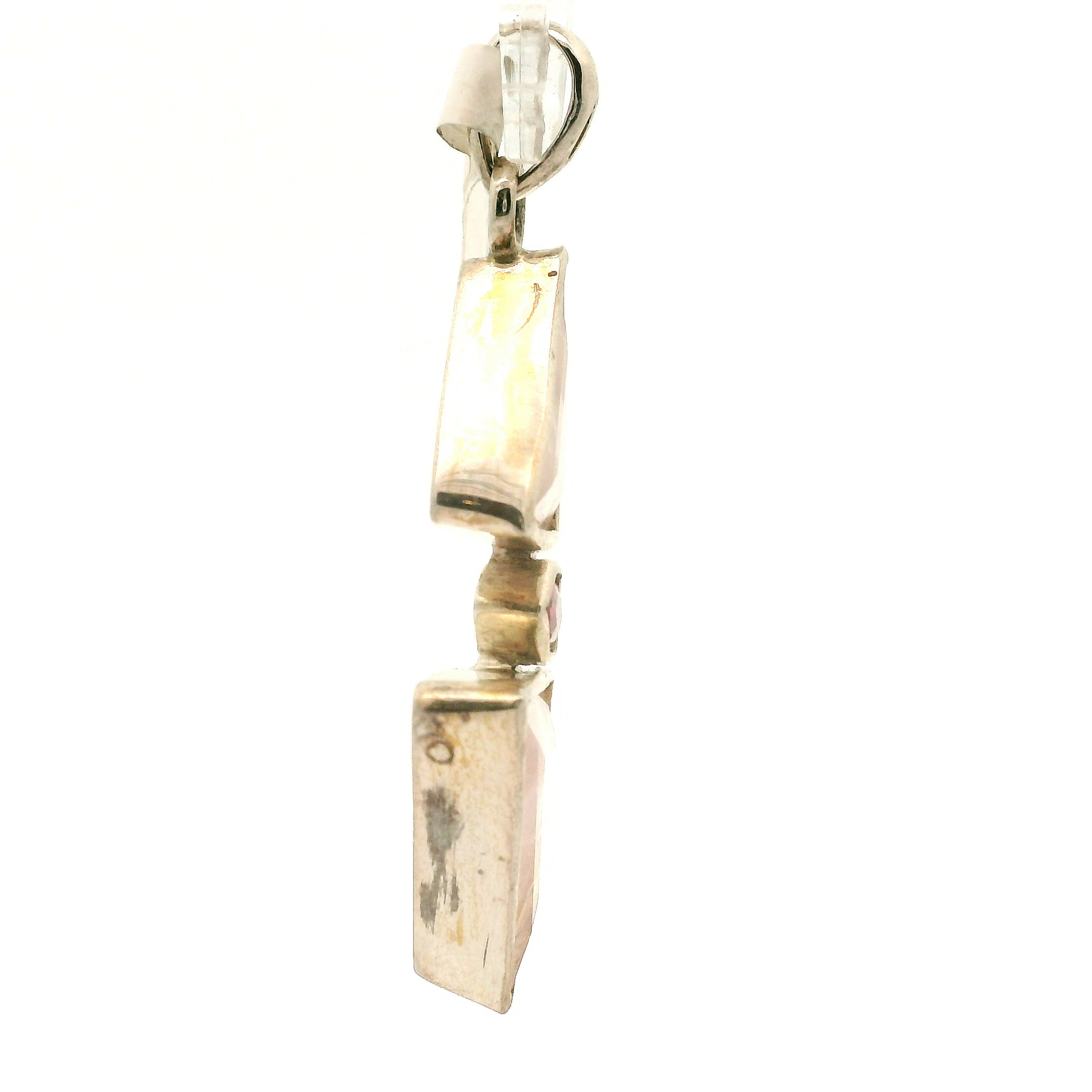 Rose Quartz with Tourmaline Pendant .925 Silver for Compassion, Emotional Release and Healing