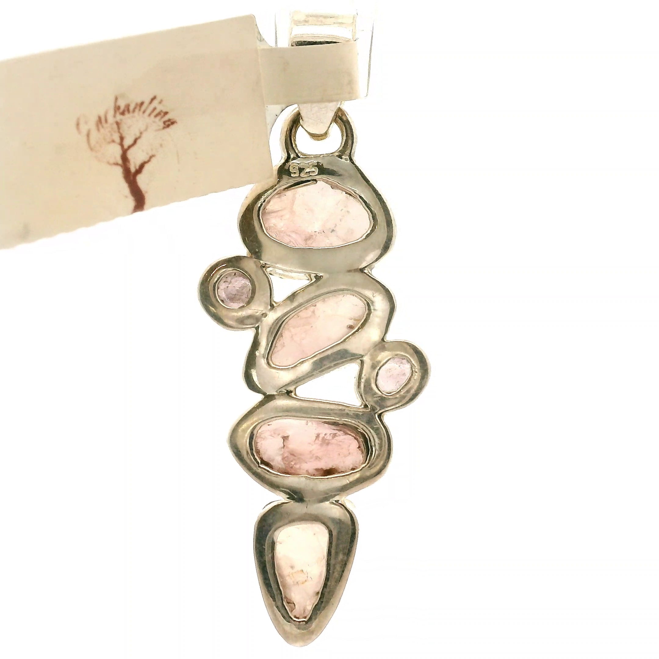 Rose Quartz Multi-Stone Pendant .925 Silver for Compassion, Emotional Release and Healing