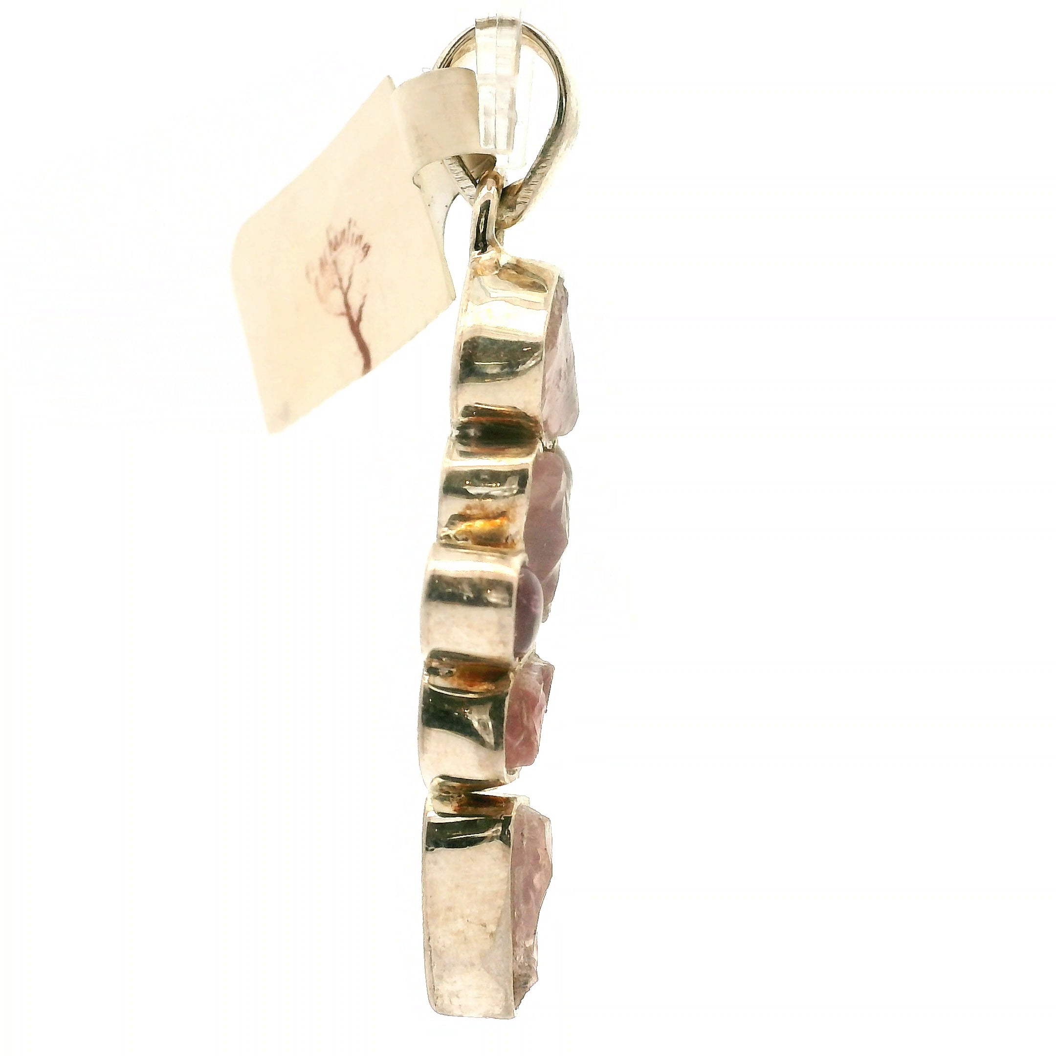 Rose Quartz Multi-Stone Pendant .925 Silver for Compassion, Emotional Release and Healing
