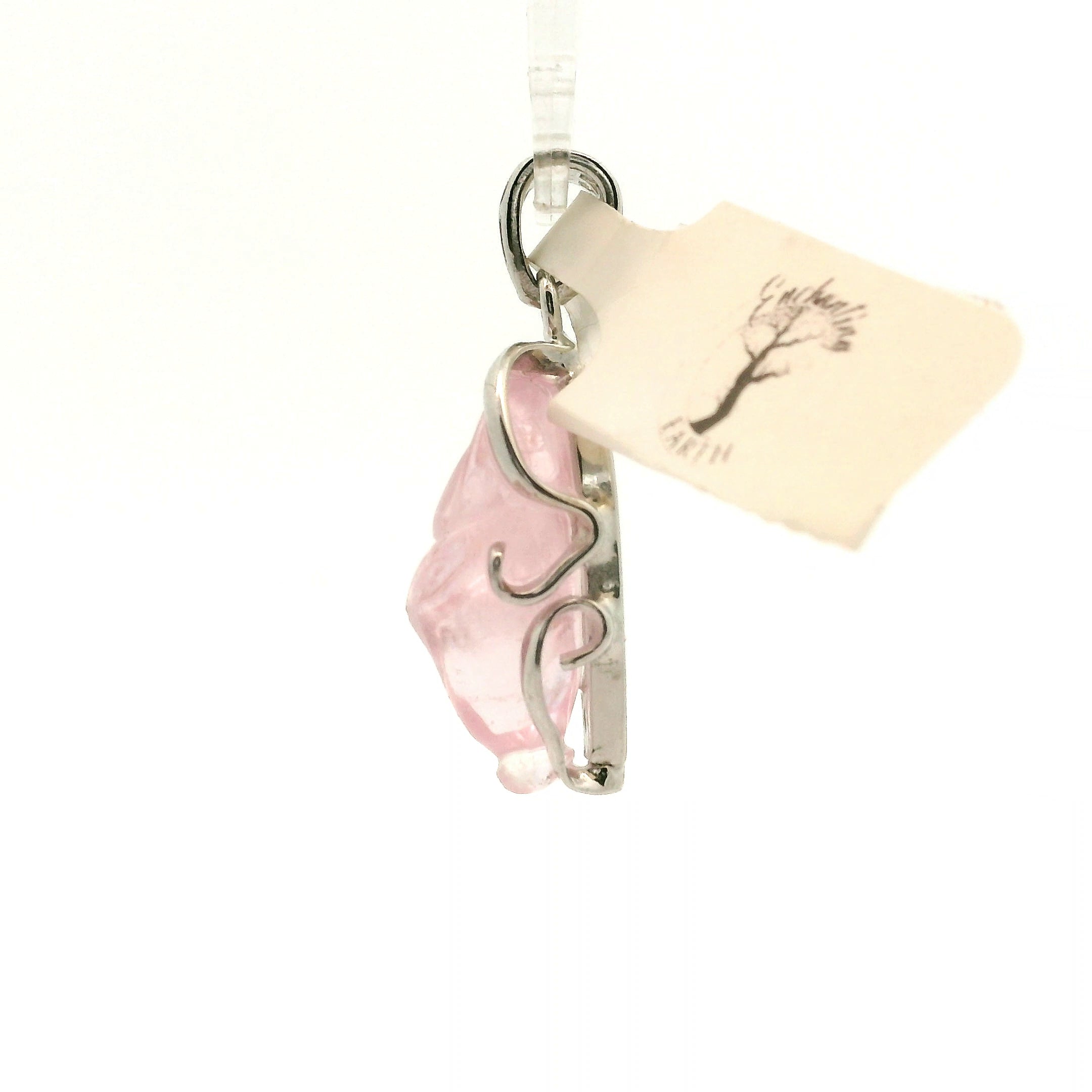 Beryl Carved Flower Pendant .925 Sterling Silver for Supporting the Love & Harmony