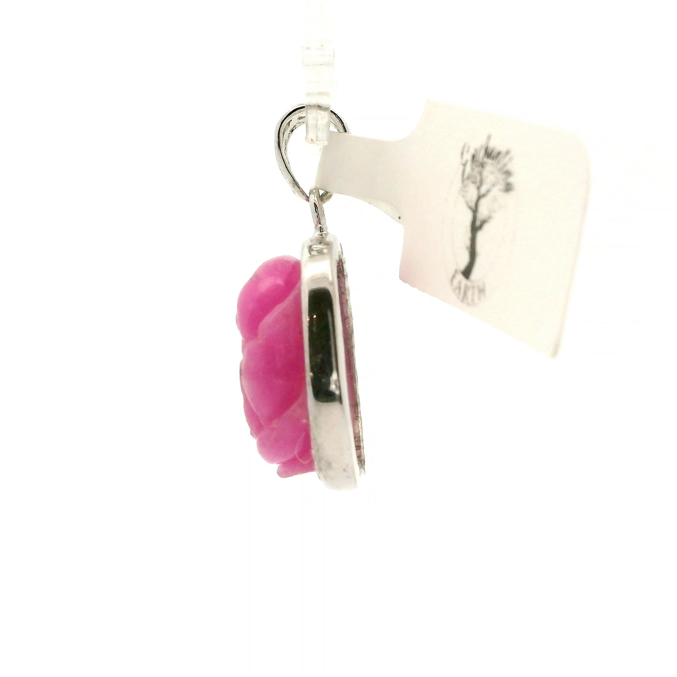 Pink Aragonite Flower Pendant .925 Sterling Silver for Attracting Love, Harmonizing Relationships and Knowing your Worth