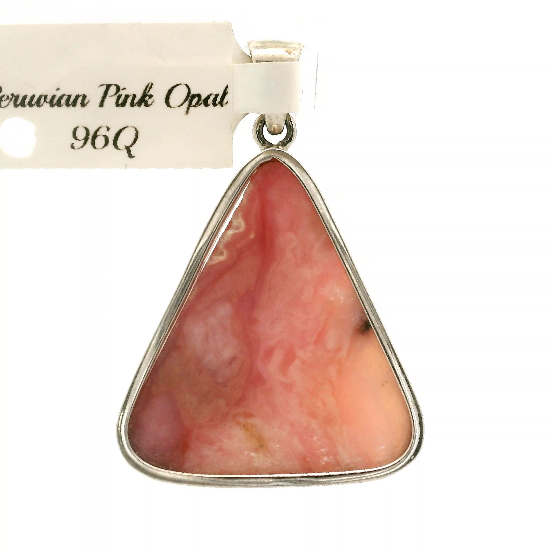 Peruvian Pink Opal Pendant .925 Silver for Love, Romance and Peace