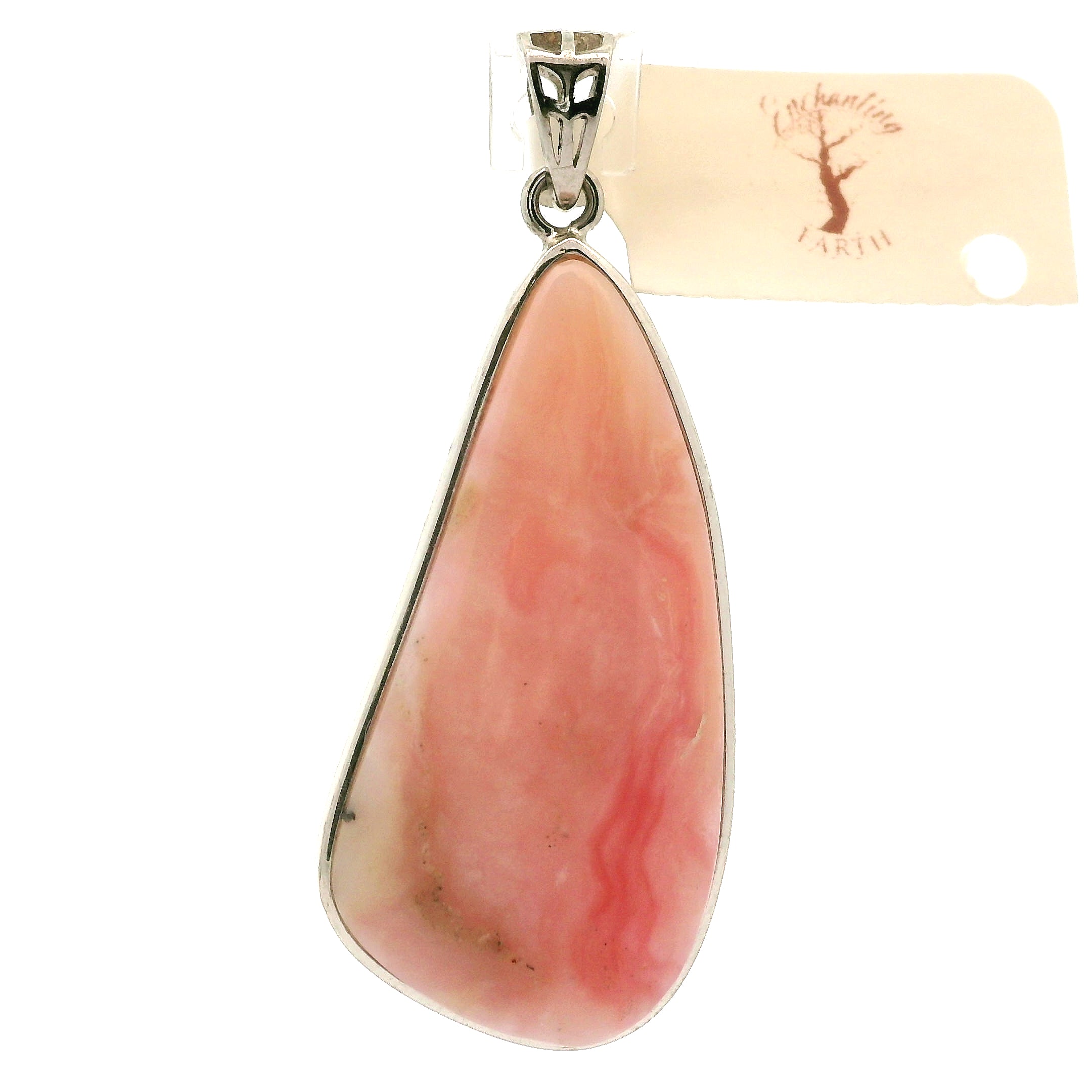 Peruvian Pink Opal Pendant .925 Silver for Love, Romance and Peace