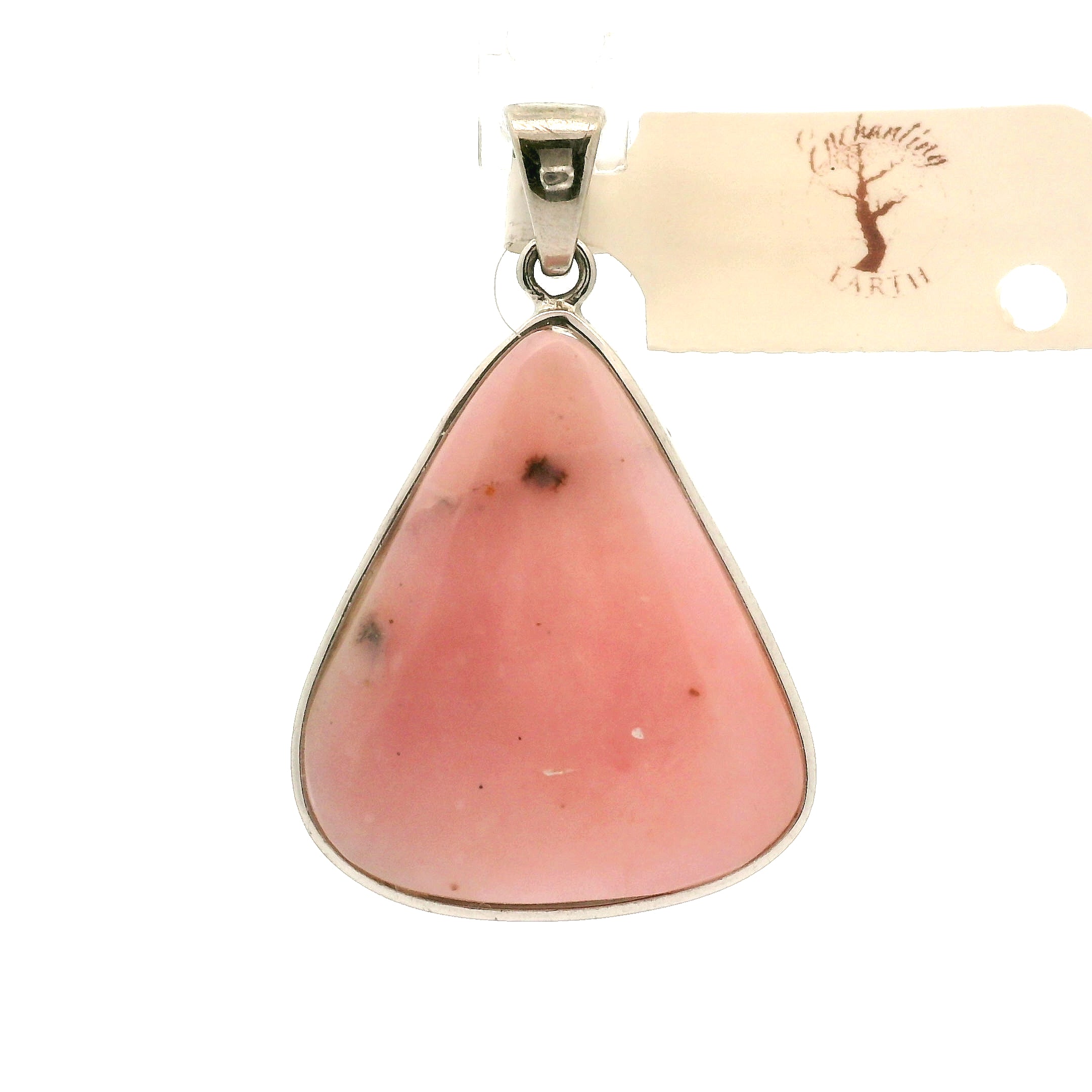 Peruvian Pink Opal Pendant .925 Silver for Love, Romance and Peace