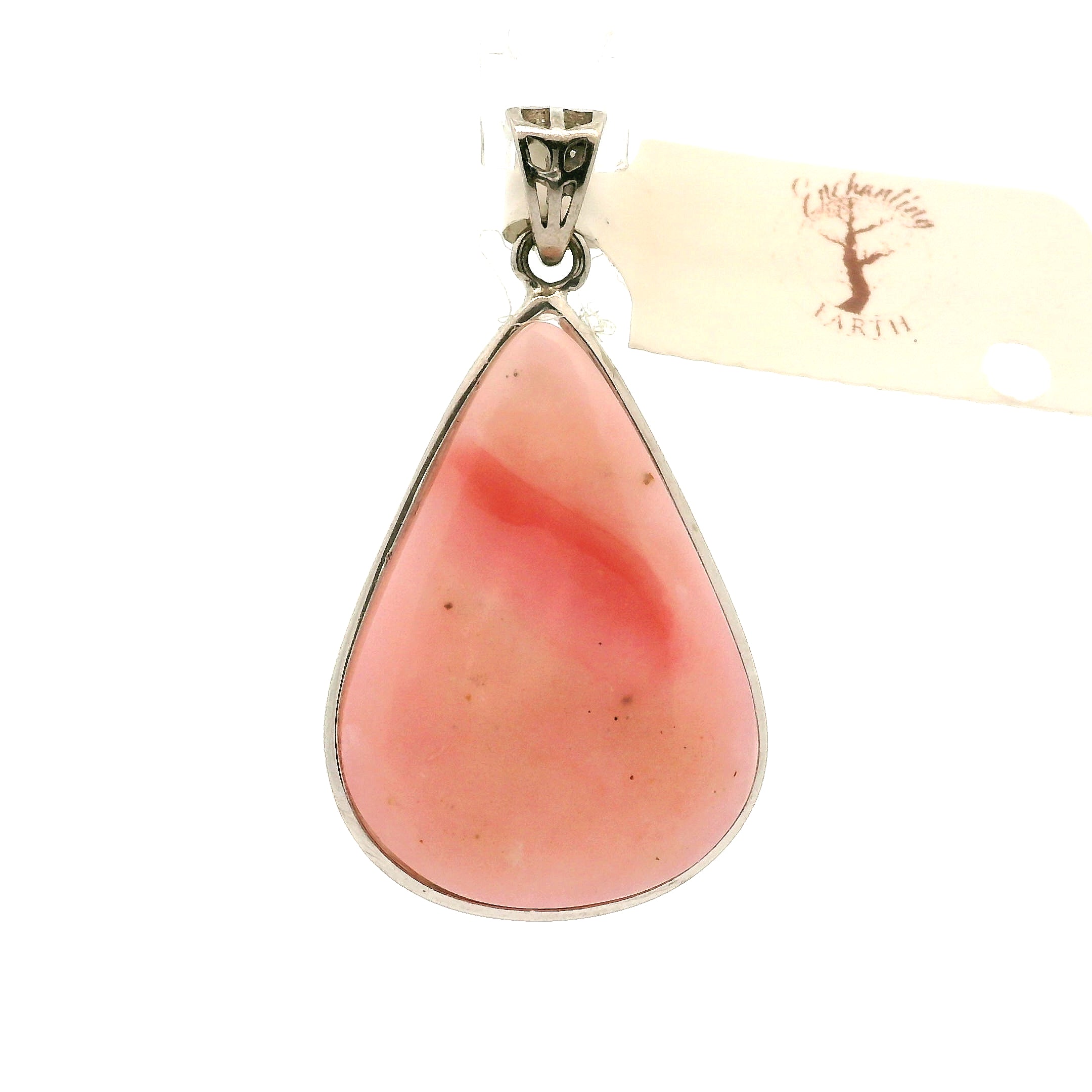Peruvian Pink Opal Pendant .925 Silver for Love, Romance and Peace