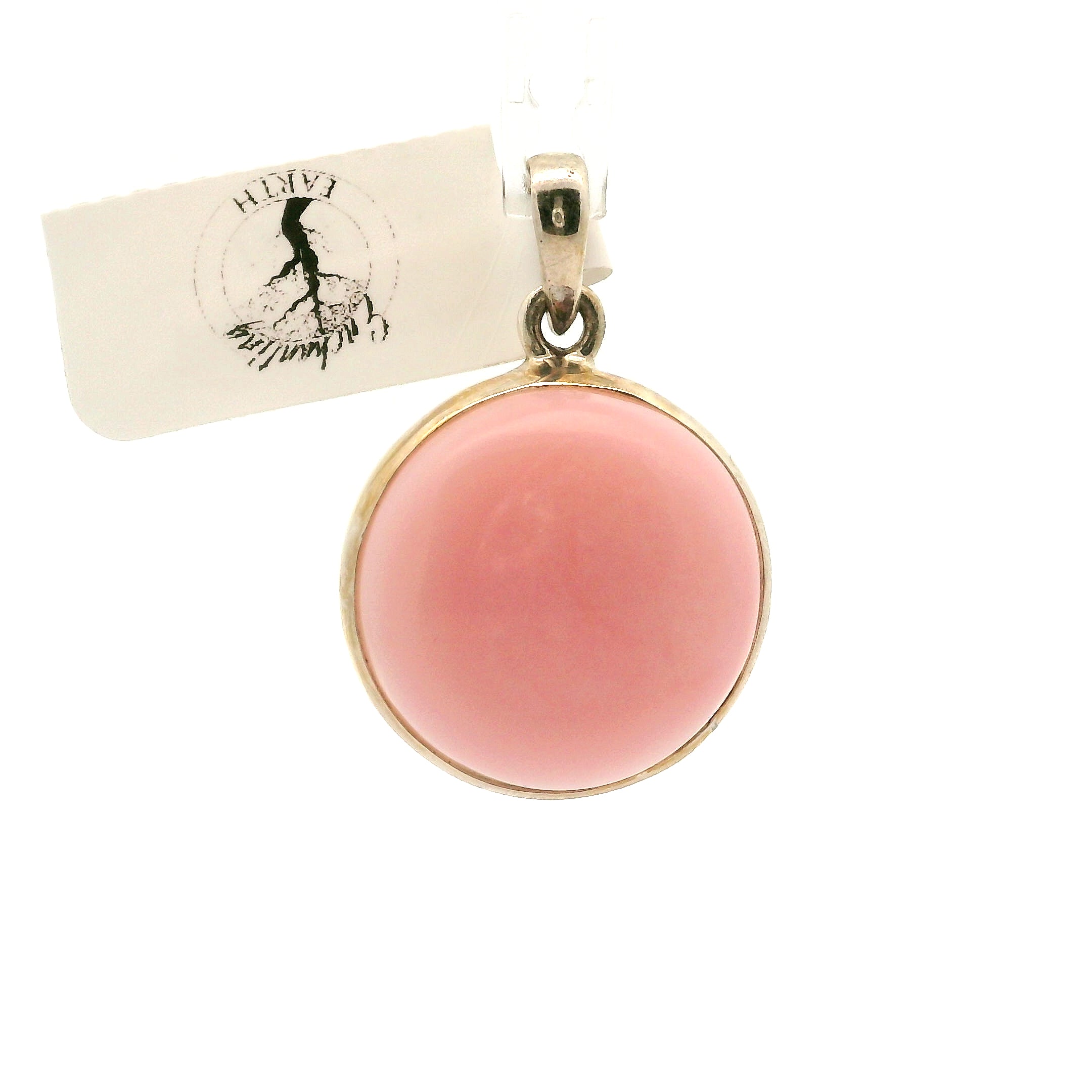 Peruvian Pink Opal Pendant .925 Silver for Love, Romance and Peace