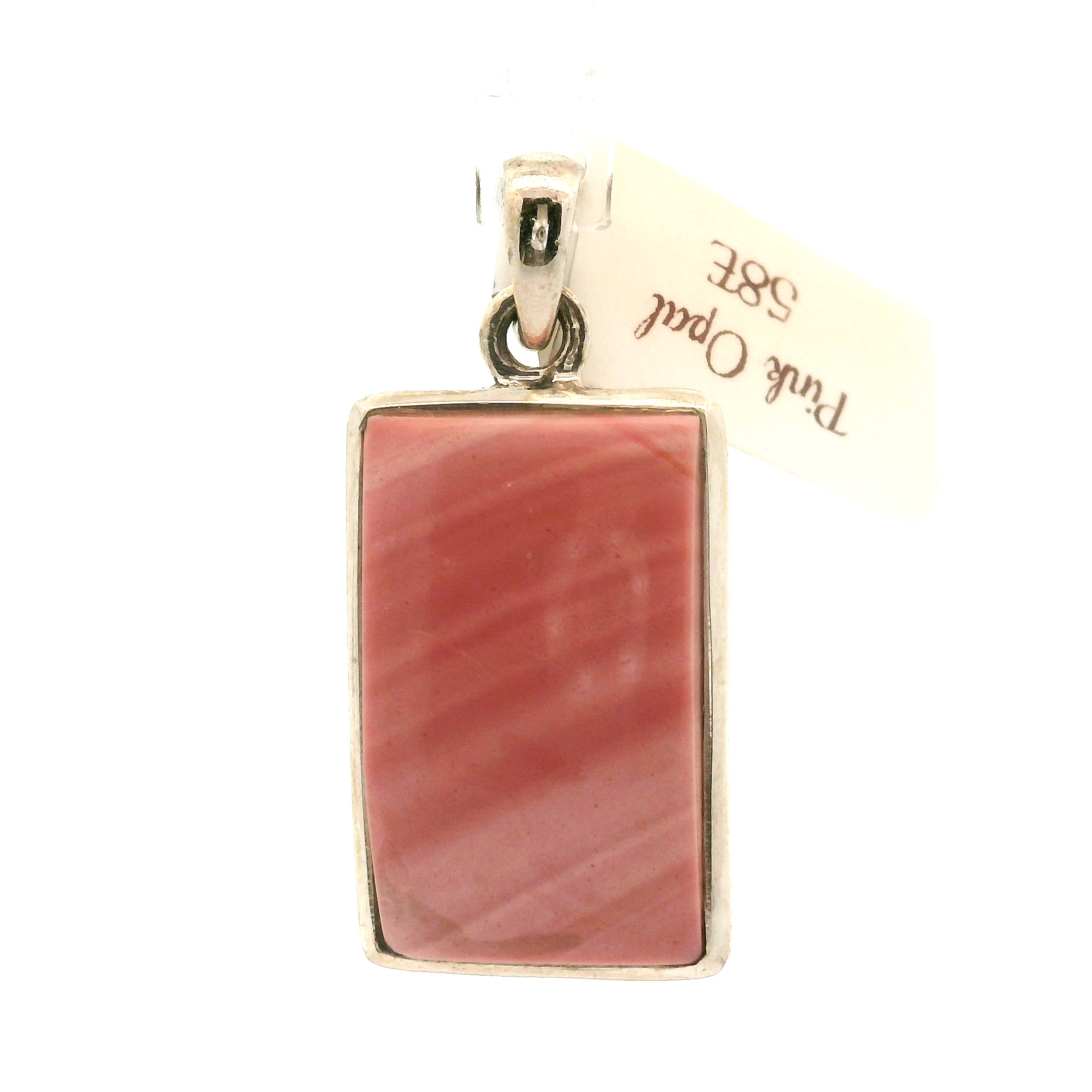 Pink Opal Pendant .925 Silver for Love, Romance and Peace