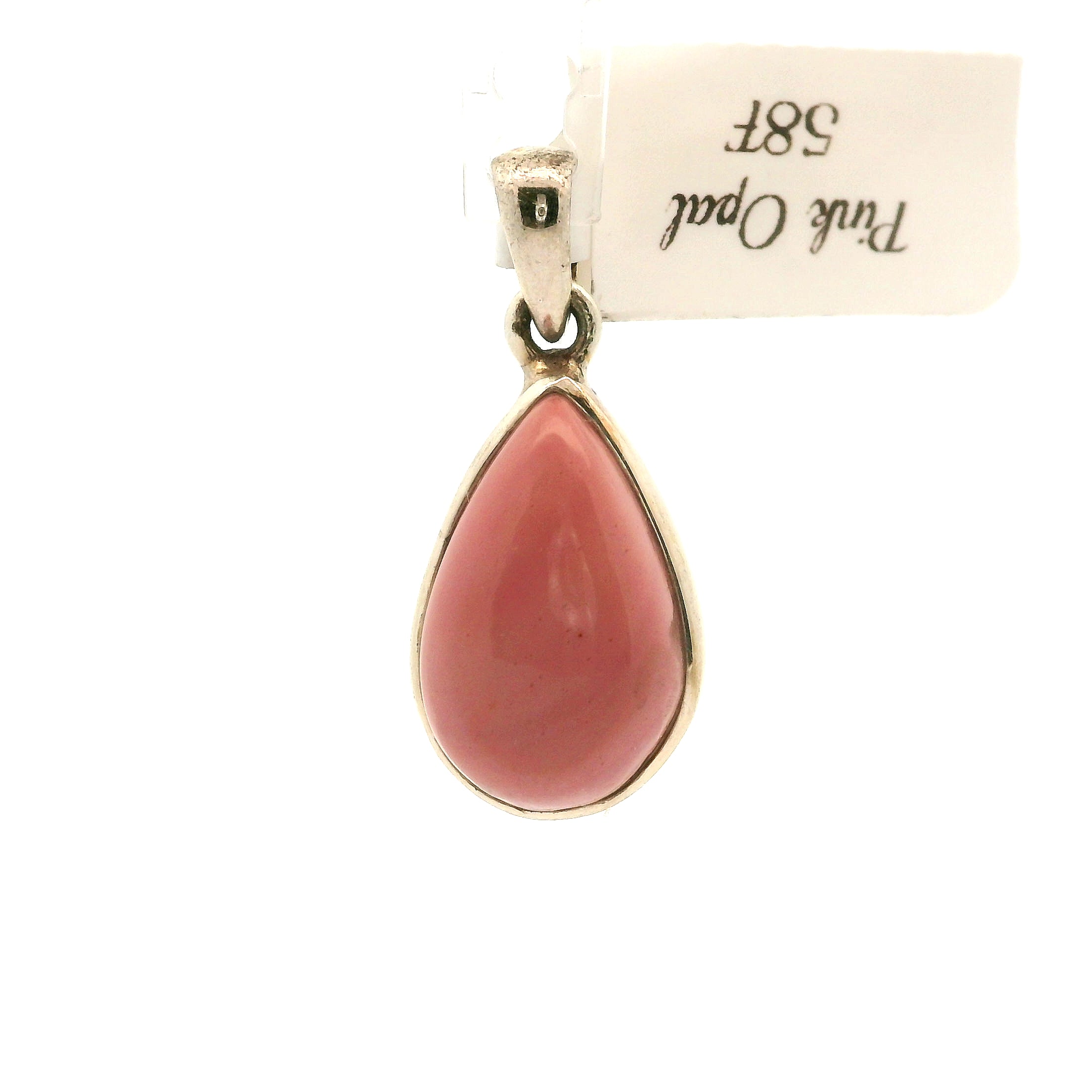 Pink Opal Pendant .925 Silver for Love, Romance and Peace