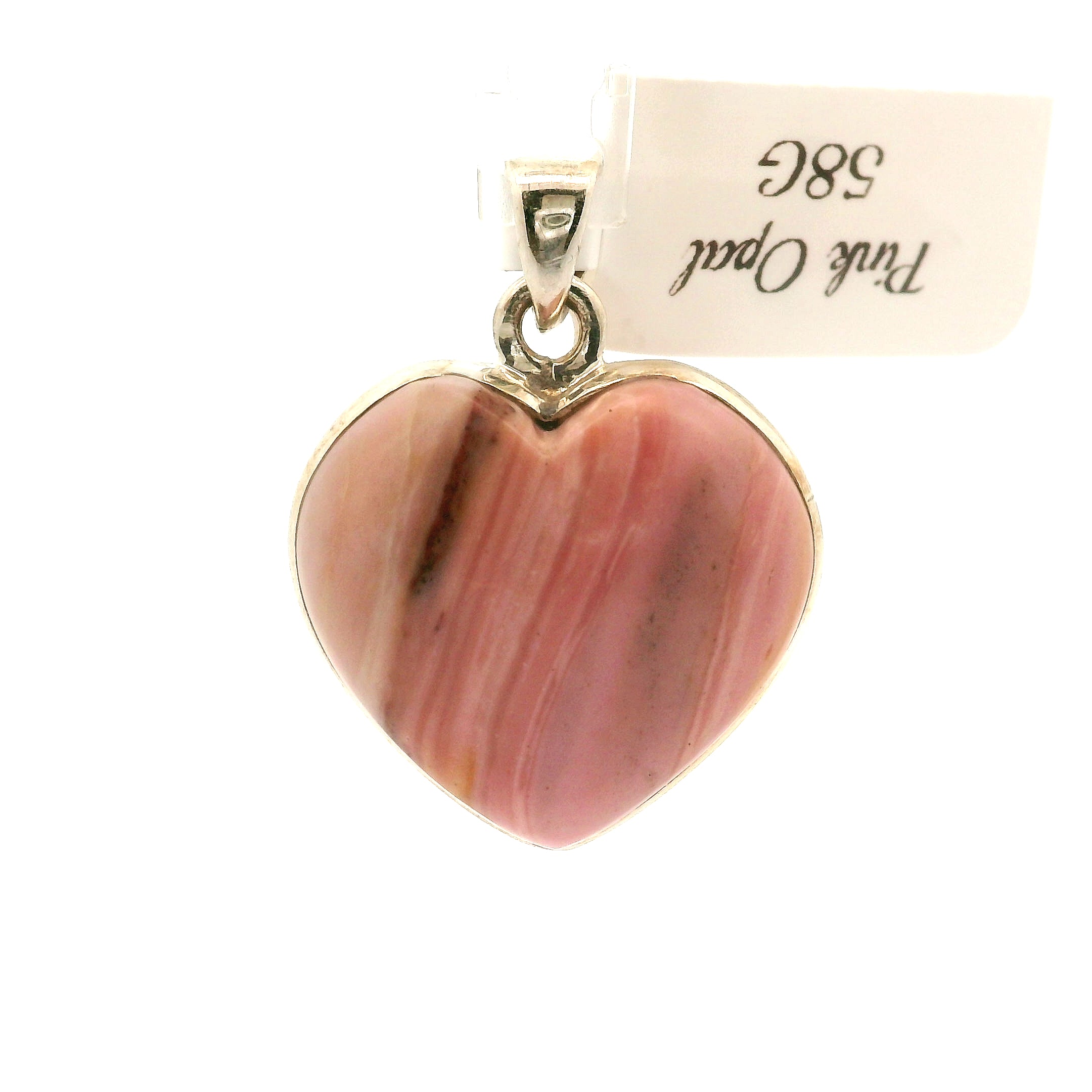 Pink Opal Pendant .925 Silver for Love, Romance and Peace