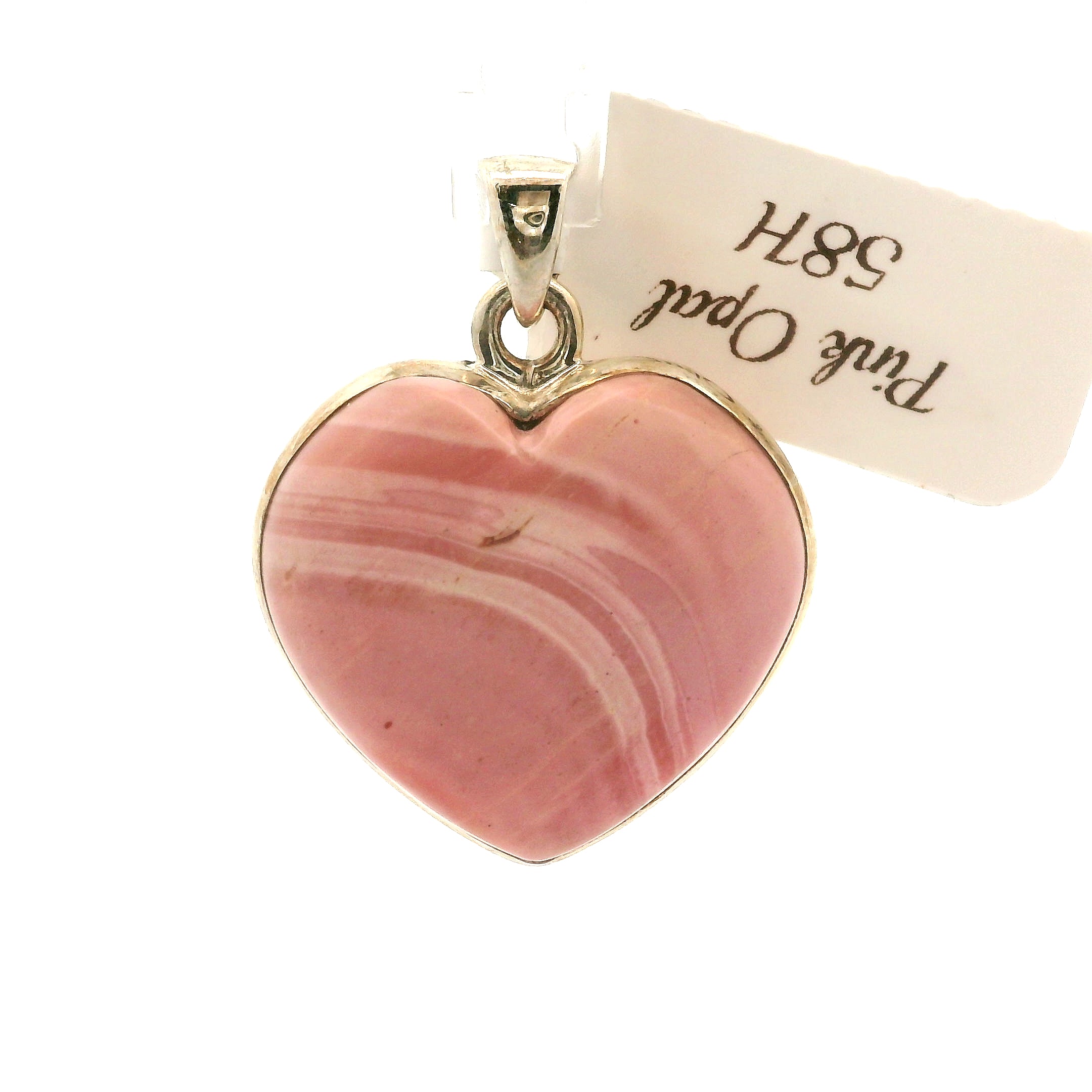 Pink Opal Pendant .925 Silver for Love, Romance and Peace