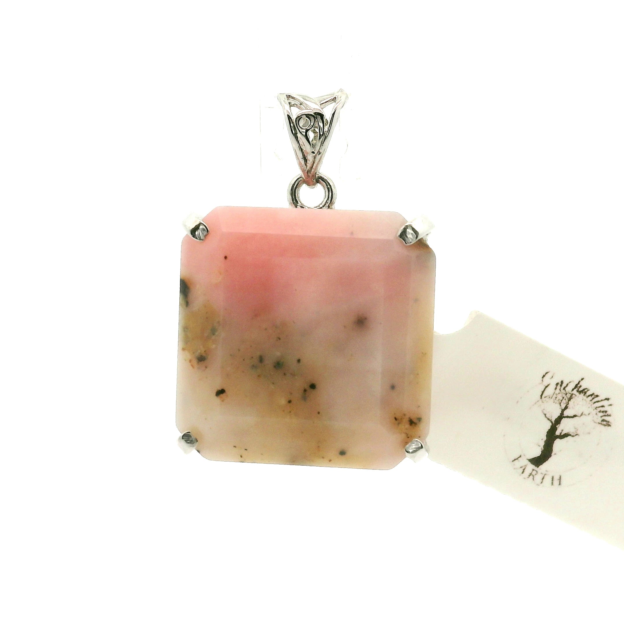 Pink Opal Pendant .925 Silver for Peace, Tranquility and Emotional Healing