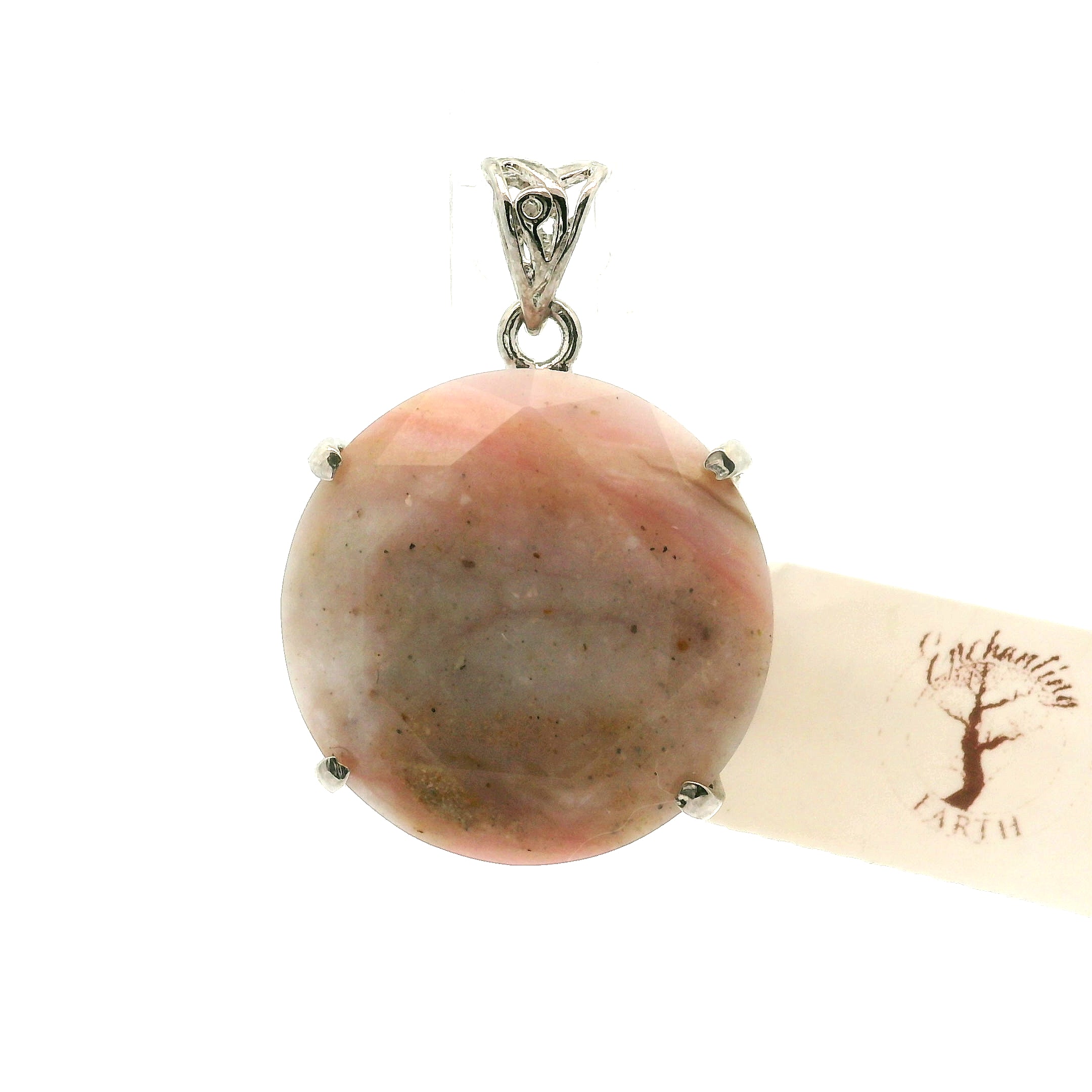 Pink Opal Pendant .925 Silver for Peace, Tranquility and Emotional Healing