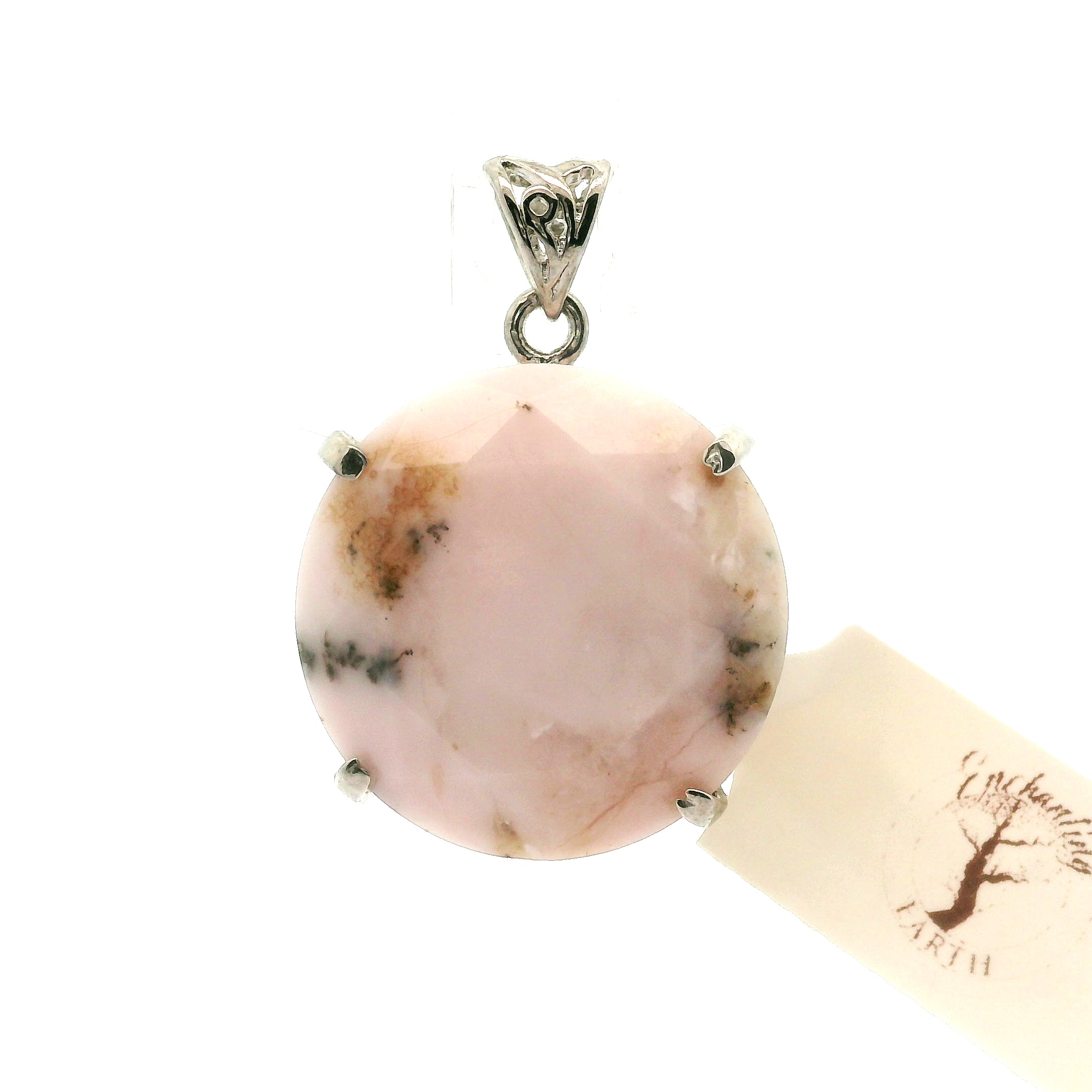 Pink Opal Pendant .925 Silver for Peace, Tranquility and Emotional Healing