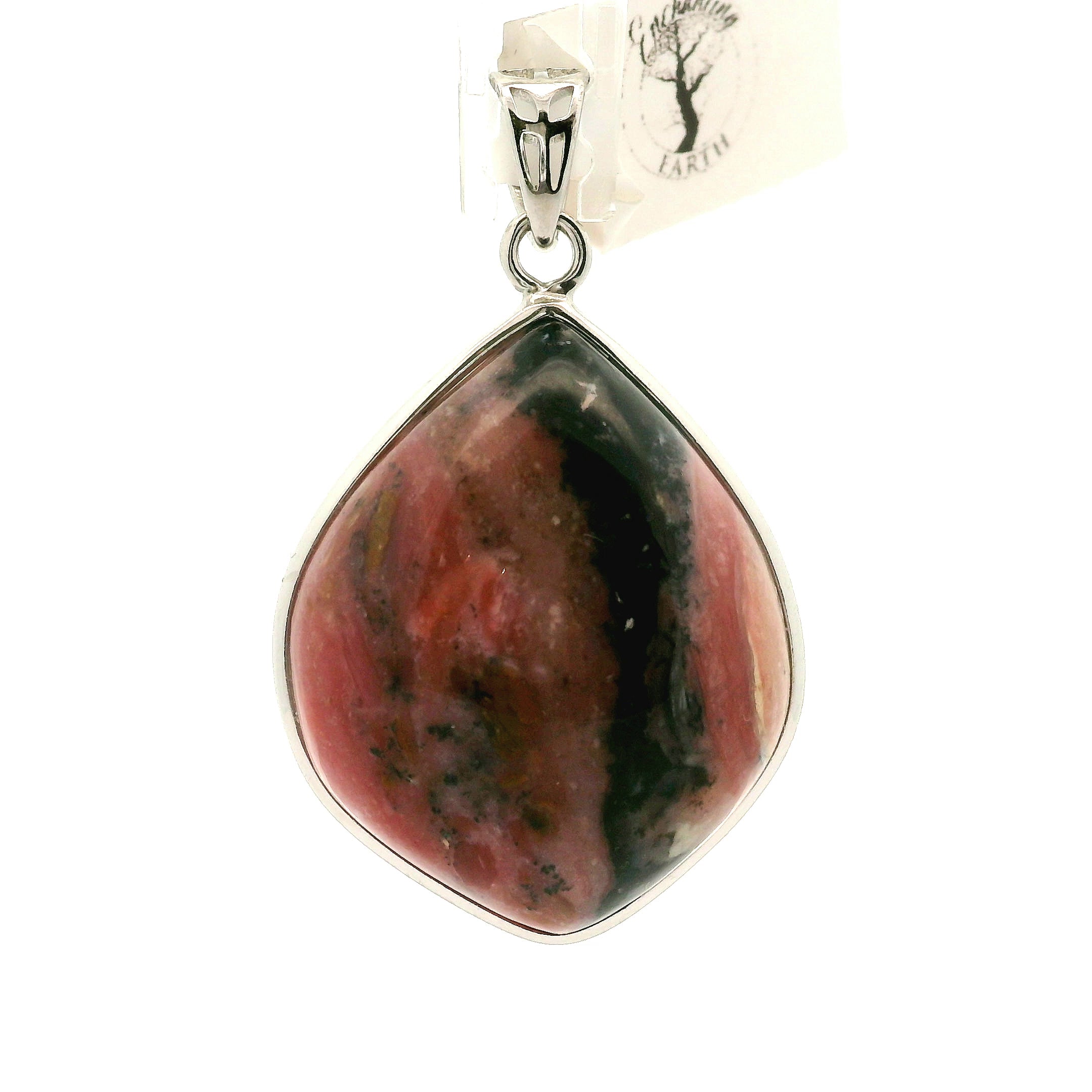 Pink Opal Pendant .925 Silver for Emotional Healing and Tranquility
