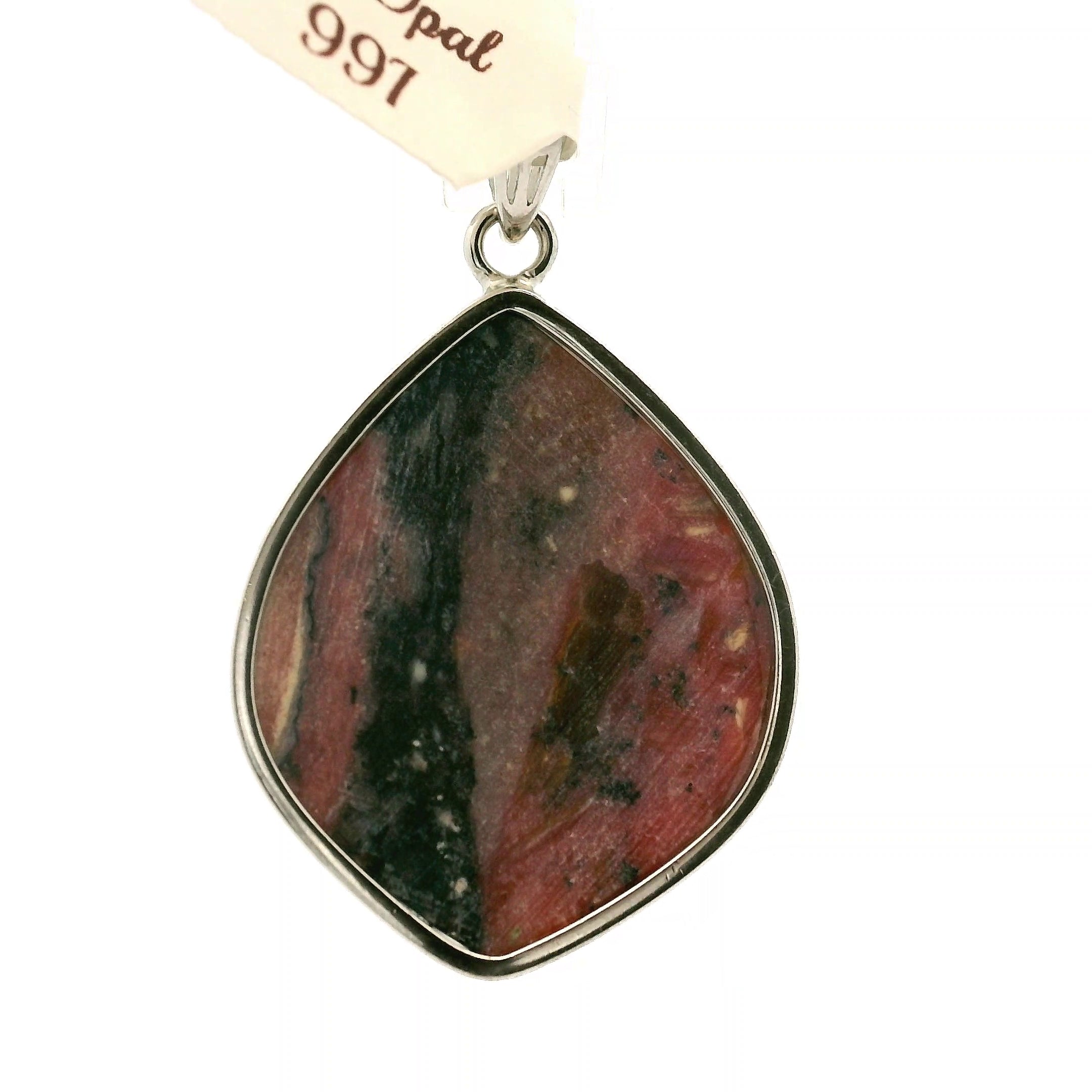 Pink Opal Pendant .925 Silver for Emotional Healing and Tranquility
