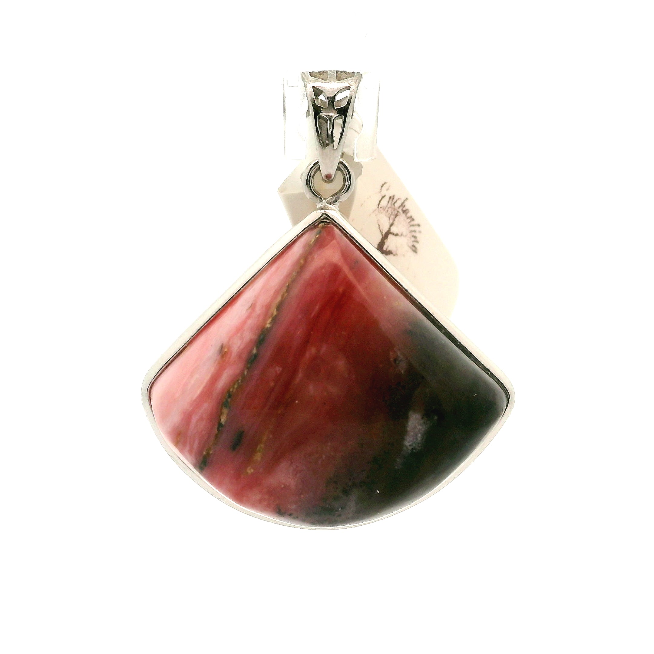 Pink Opal Pendant .925 Silver for Emotional Healing and Tranquility
