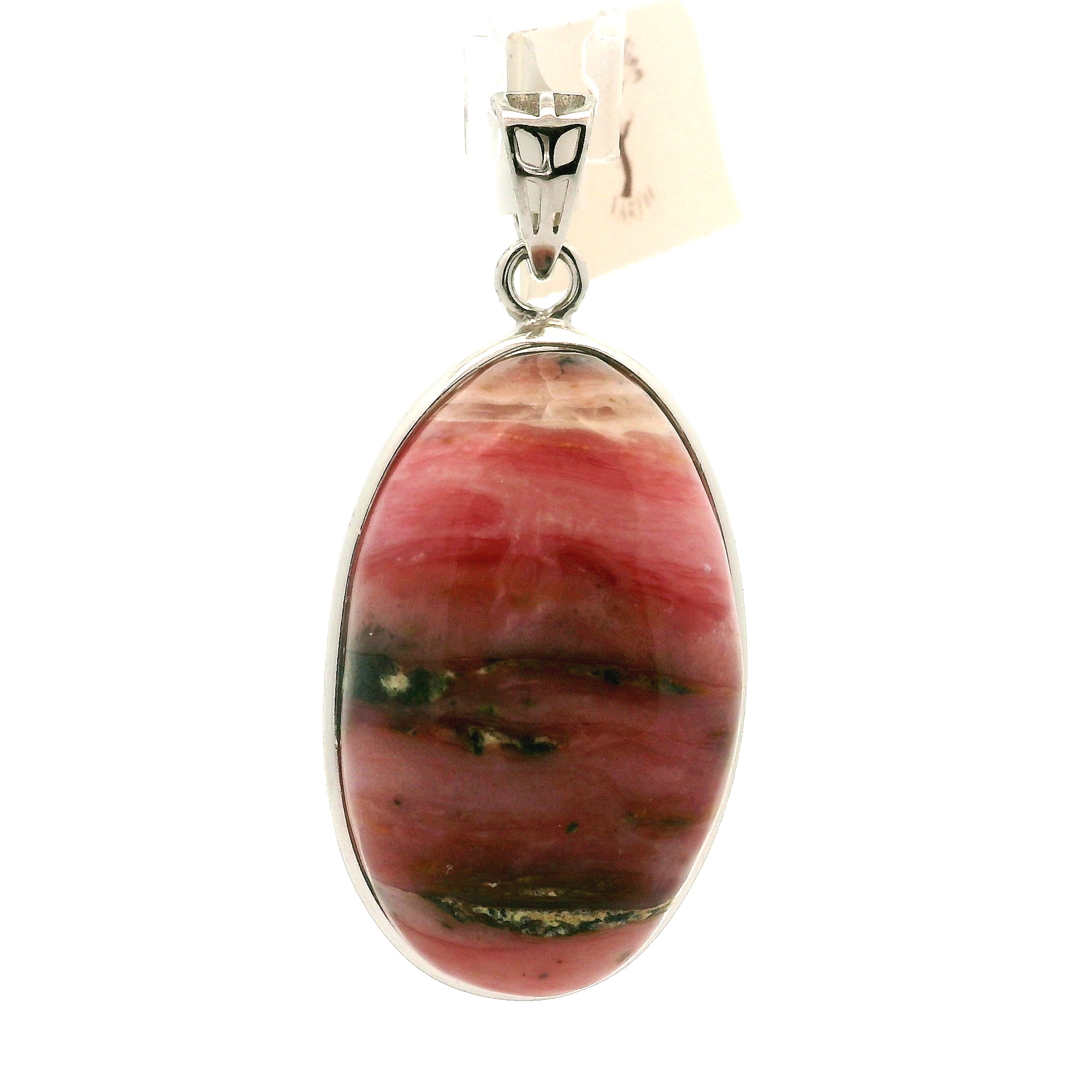 Pink Opal Pendant .925 Silver for Emotional Healing and Tranquility