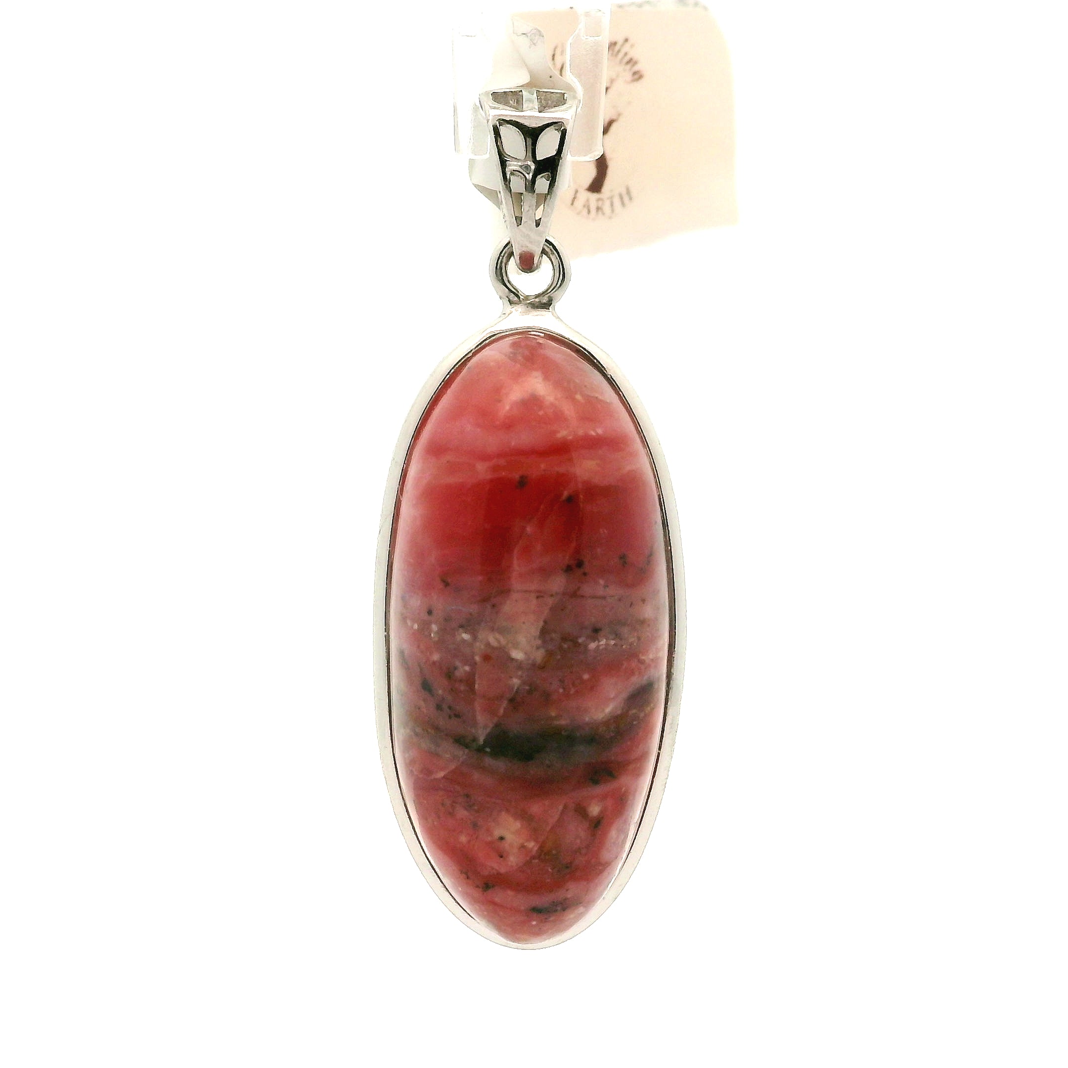 Pink Opal Pendant .925 Silver for Emotional Healing and Tranquility