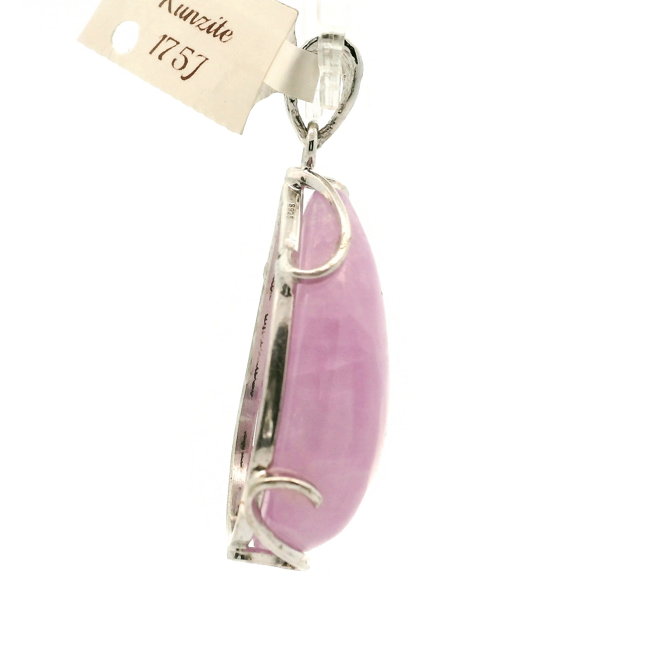 Kunzite Pendant .925 Silver for Opening Your Heart to Love, Emotional and Family Healing