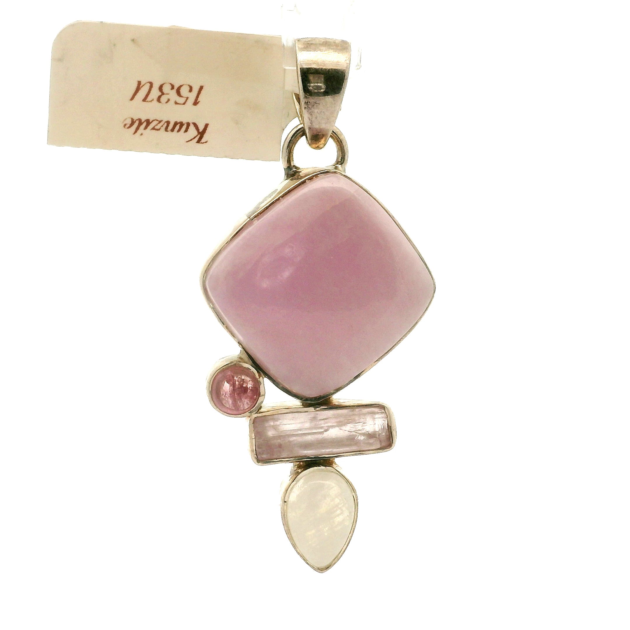 Kunzite Multi-Stone Pendant .925 Silver for Opening Your Heart to Love, Emotional and Family Healing