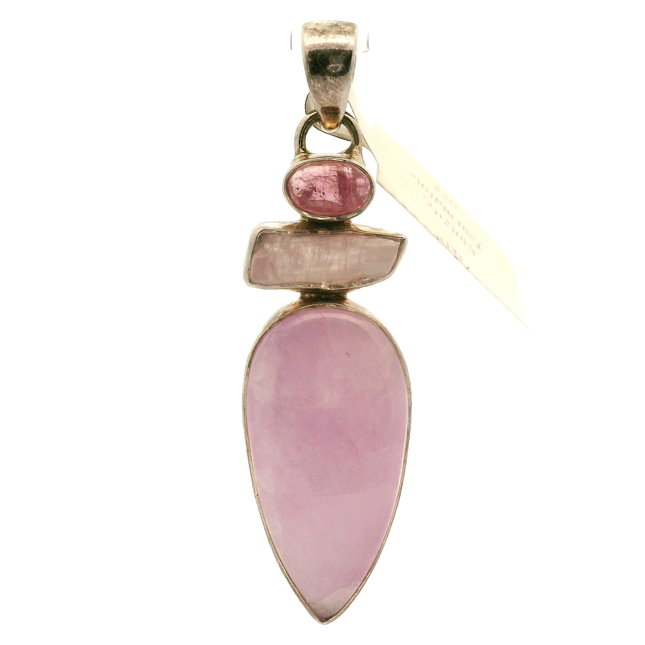 Kunzite Multi-Stone Pendant .925 Silver for Opening Your Heart to Love, Emotional and Family Healing
