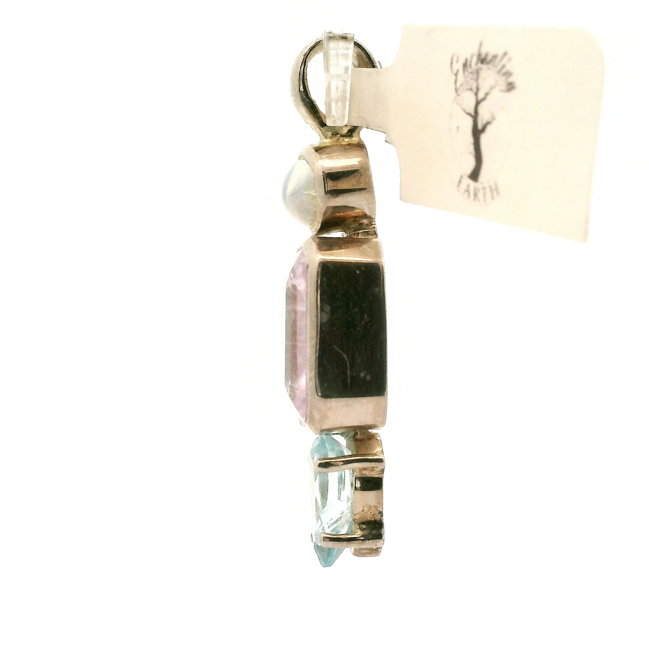 Kunzite Multi-Stone Pendant .925 Silver for Opening Your Heart to Love, Emotional and Family Healing