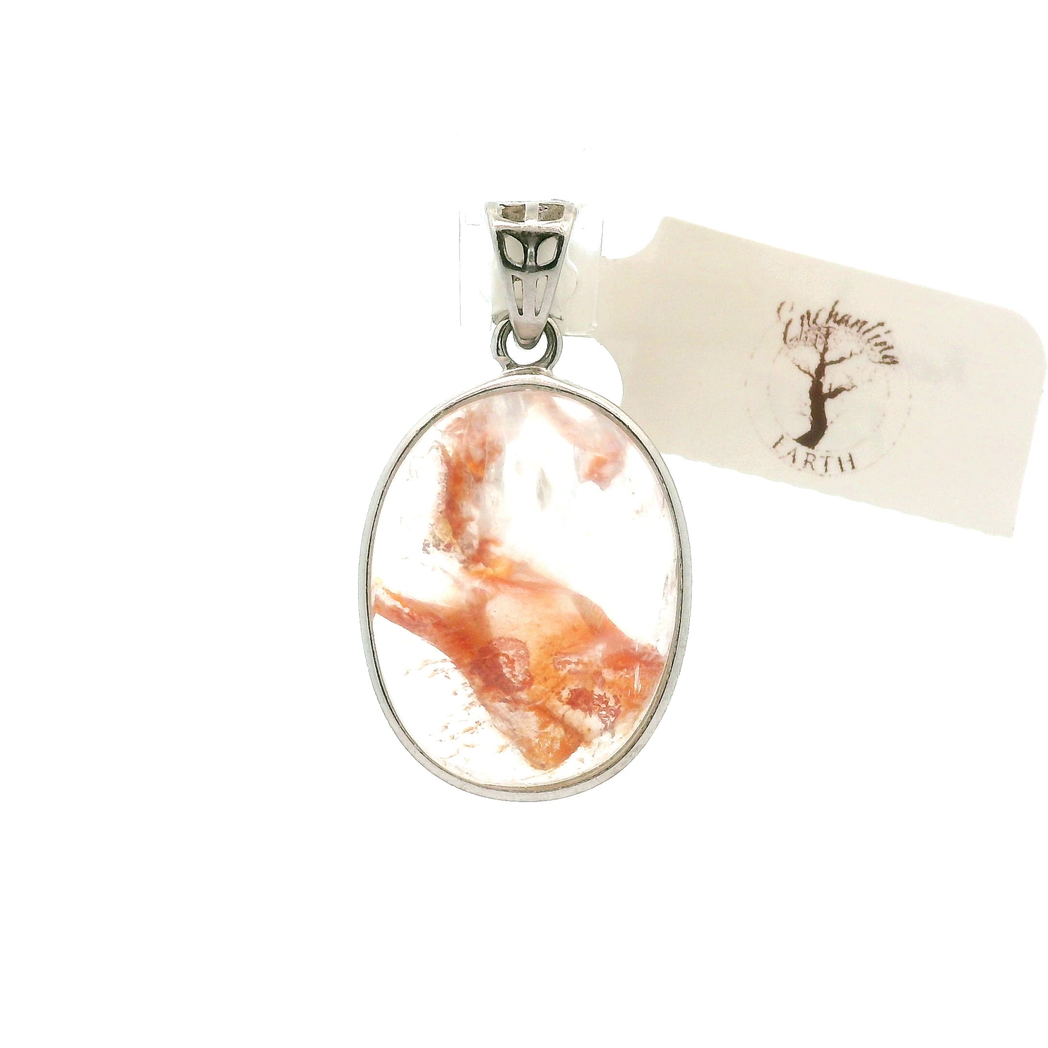Koi Quartz Pendant .925 Sterling Silver for Spiritual Transformation