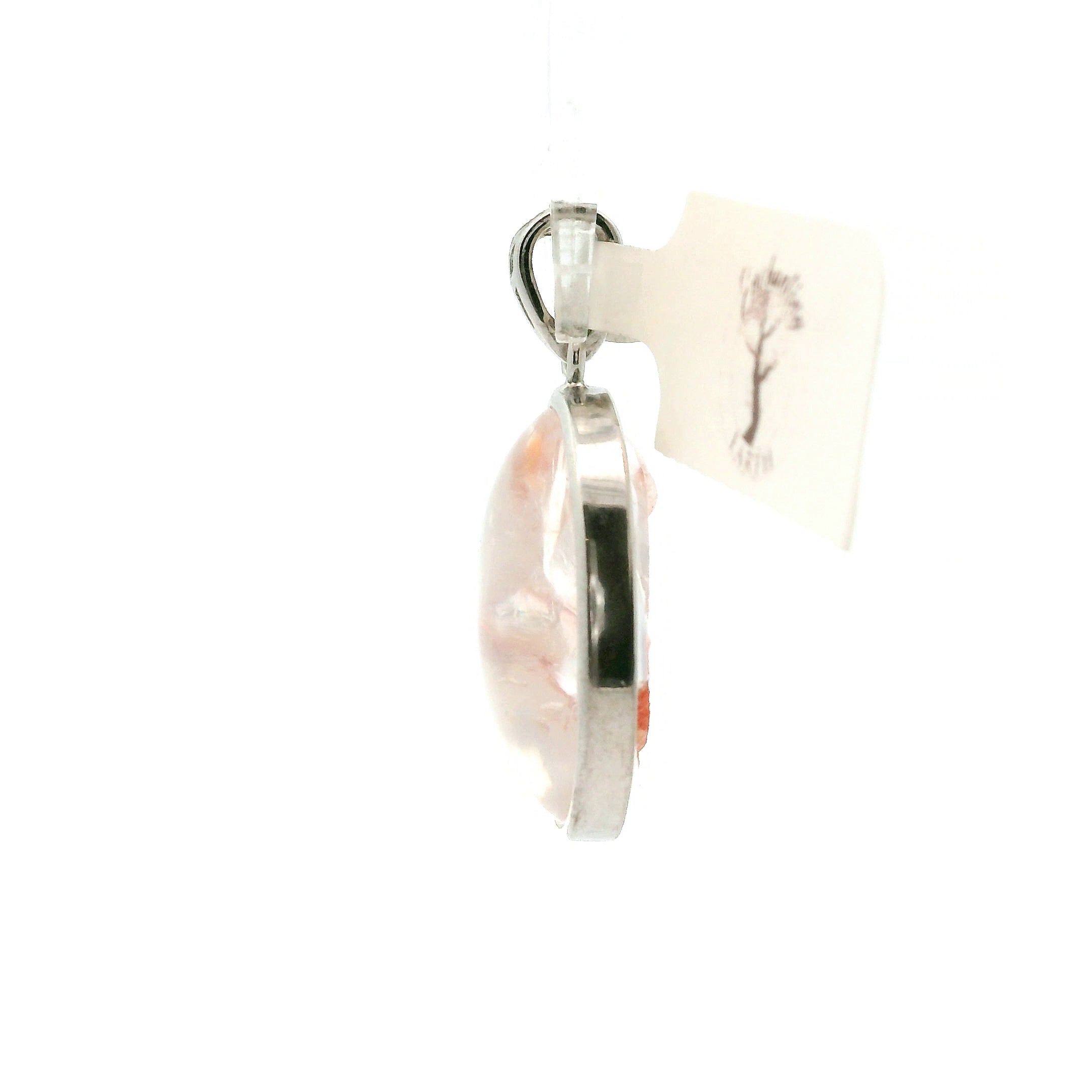 Koi Quartz Pendant .925 Sterling Silver for Spiritual Transformation