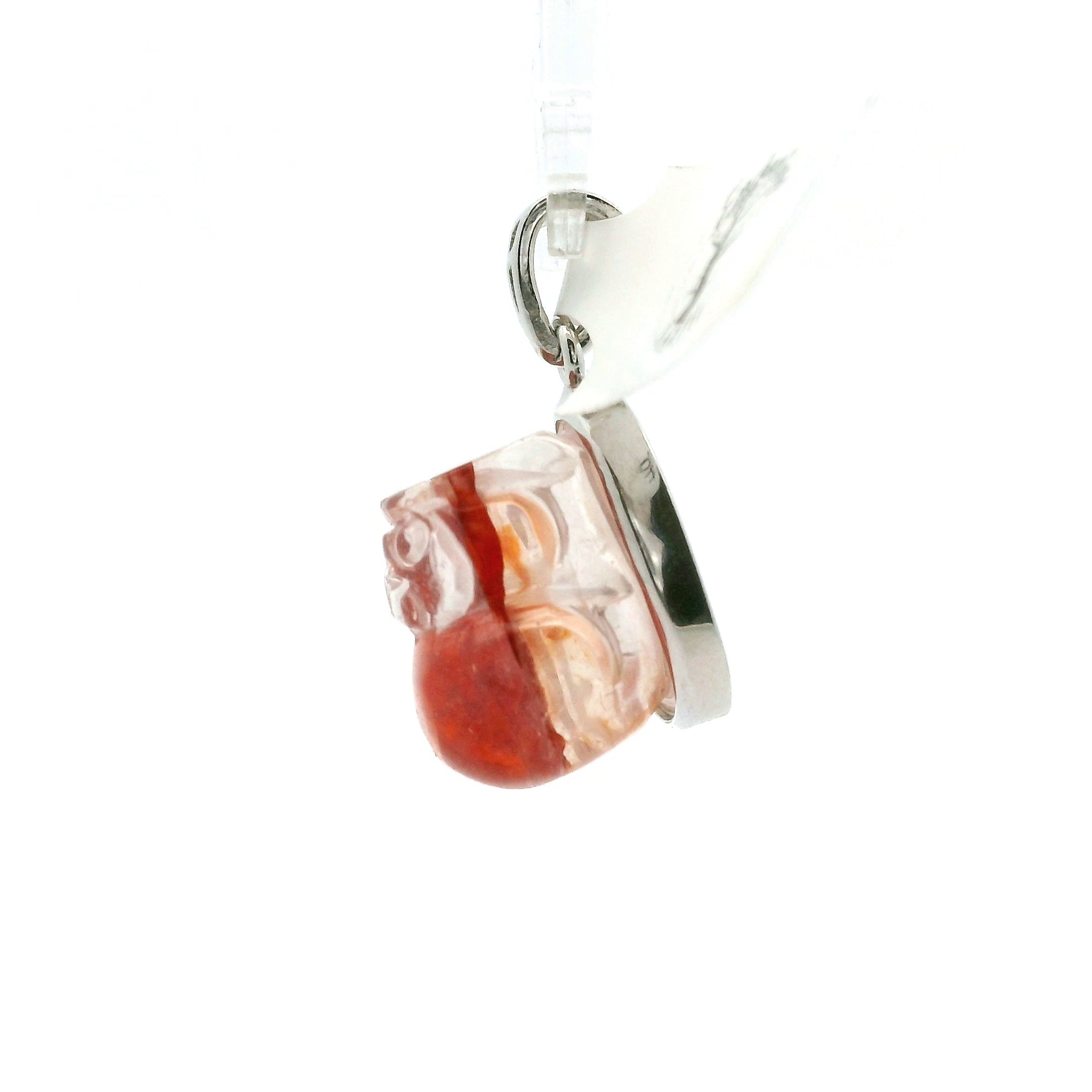Fire Quartz Pixchu Pendant .925 Sterling Silver for Confidence, Vitality and Grounding