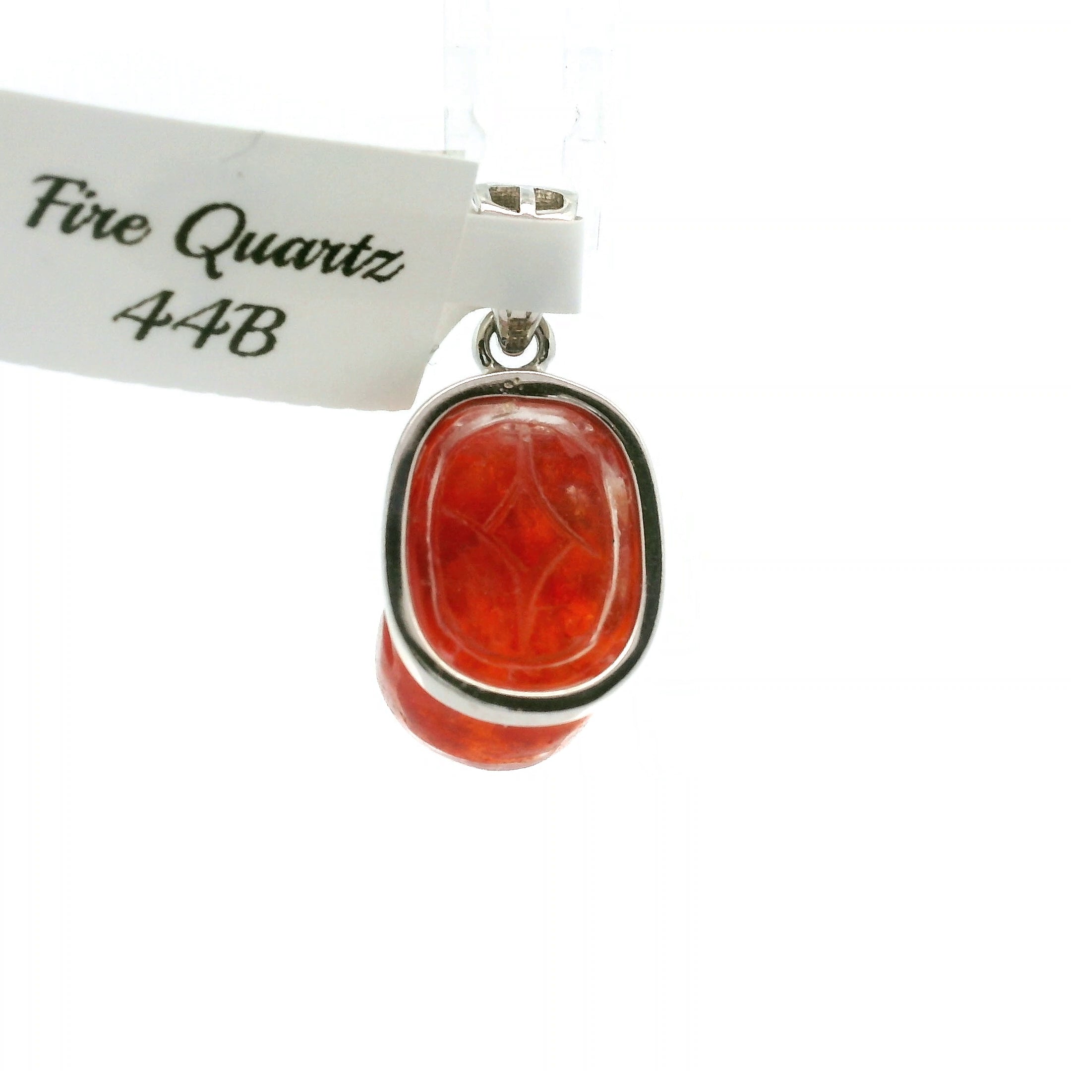 Fire Quartz Pixchu Pendant .925 Sterling Silver for Confidence, Vitality and Grounding