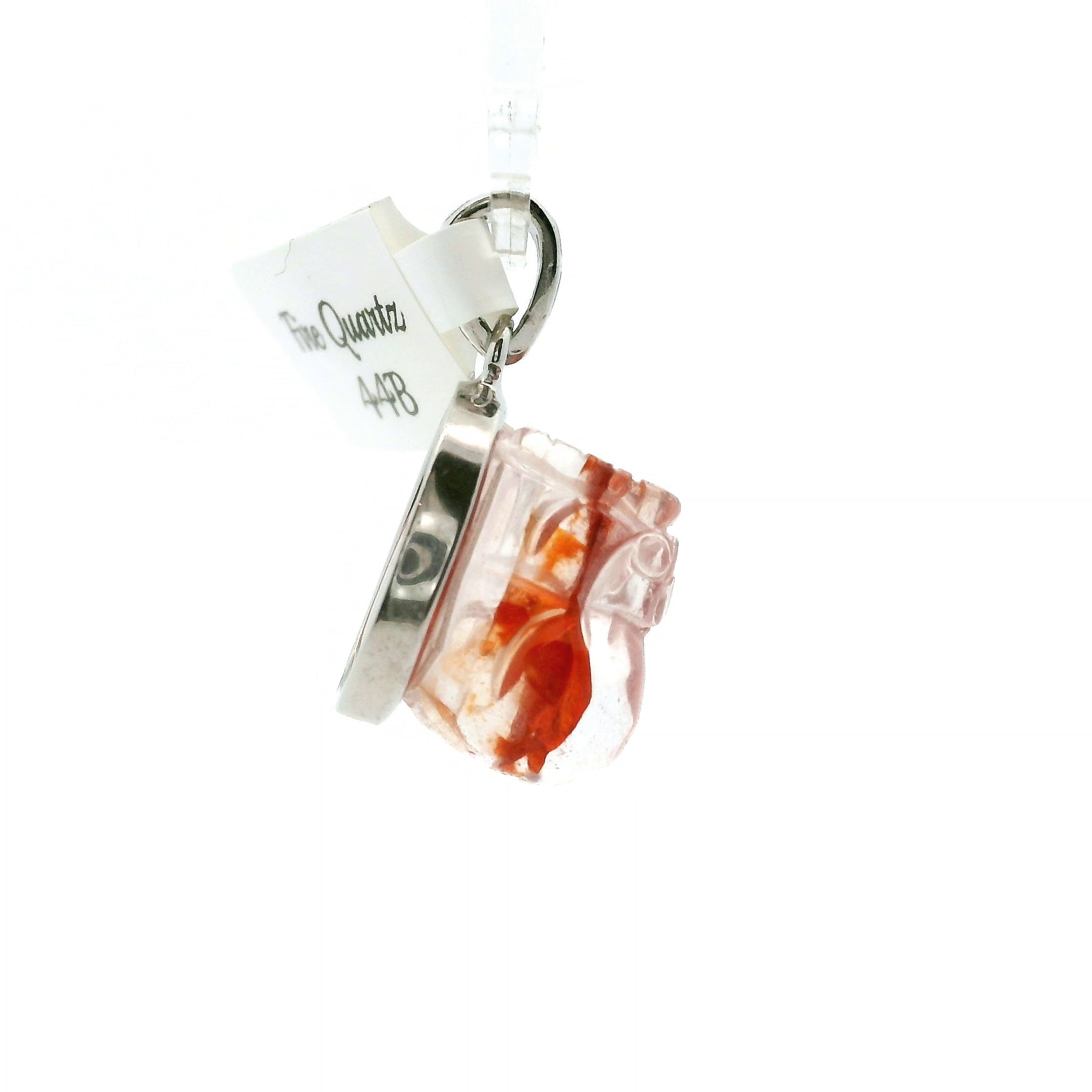 Fire Quartz Pixchu Pendant .925 Sterling Silver for Confidence, Vitality and Grounding