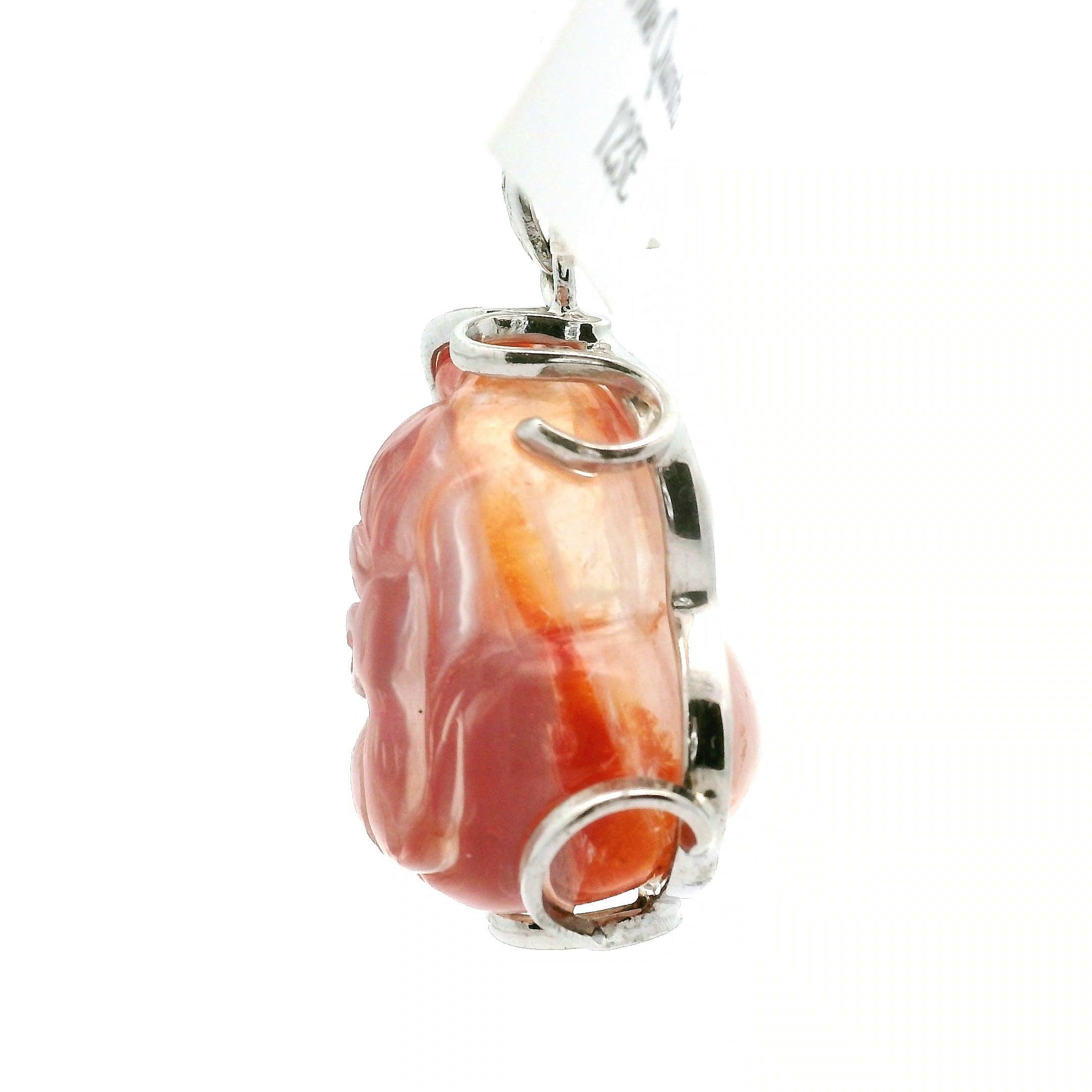 Fire Quartz  Deer Pendant .925 Sterling Silver for Confidence, Vitality and Grounding