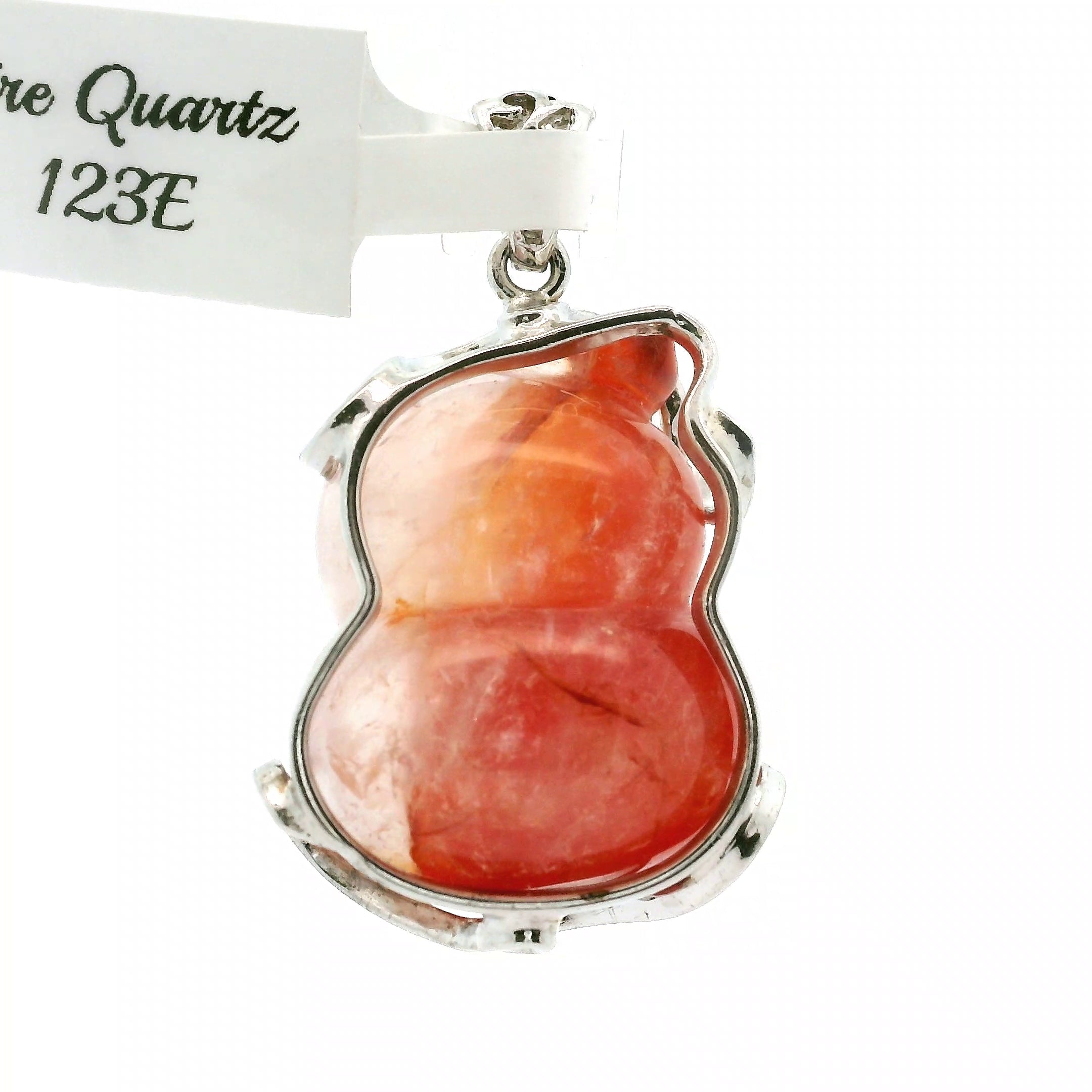 Fire Quartz  Deer Pendant .925 Sterling Silver for Confidence, Vitality and Grounding