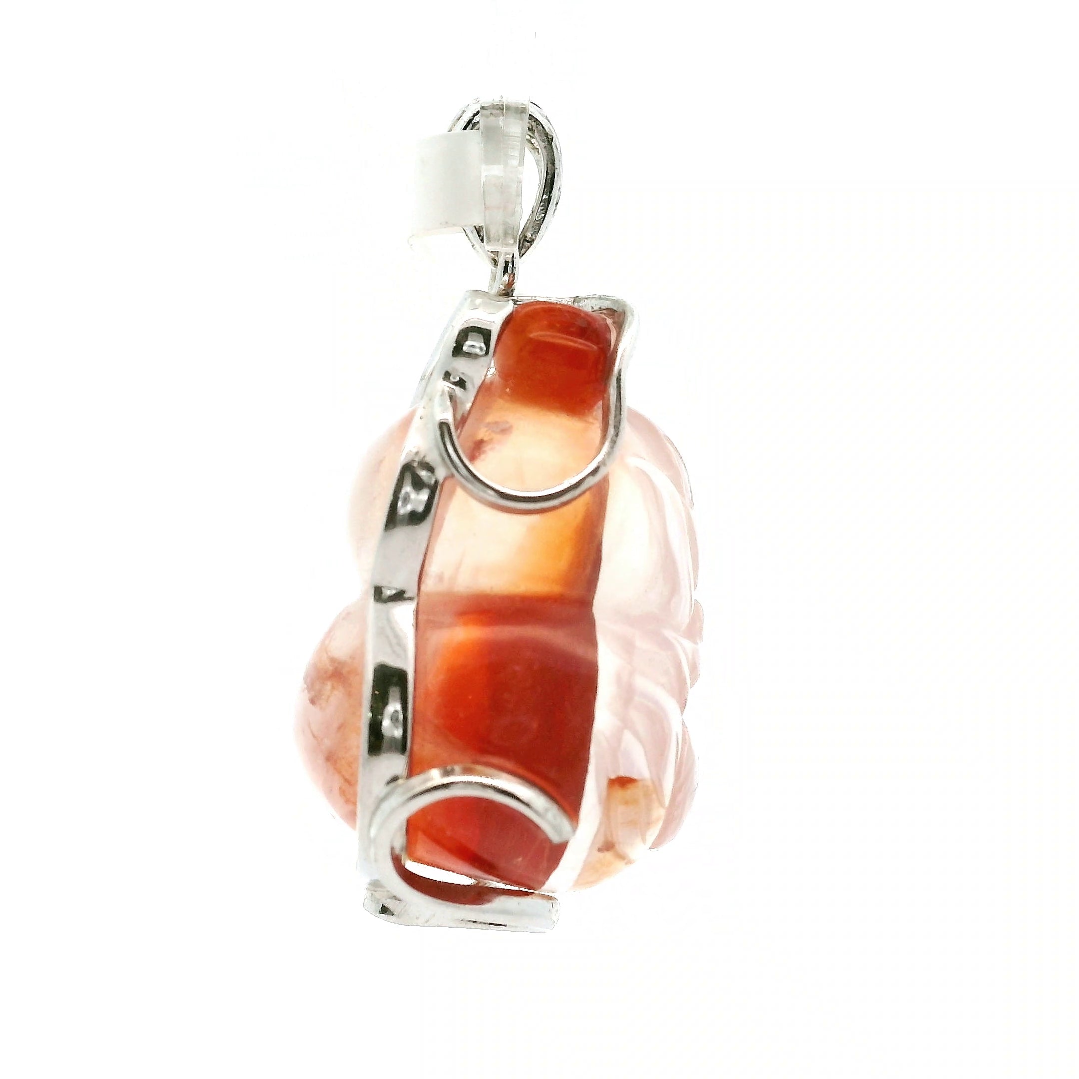Fire Quartz  Deer Pendant .925 Sterling Silver for Confidence, Vitality and Grounding