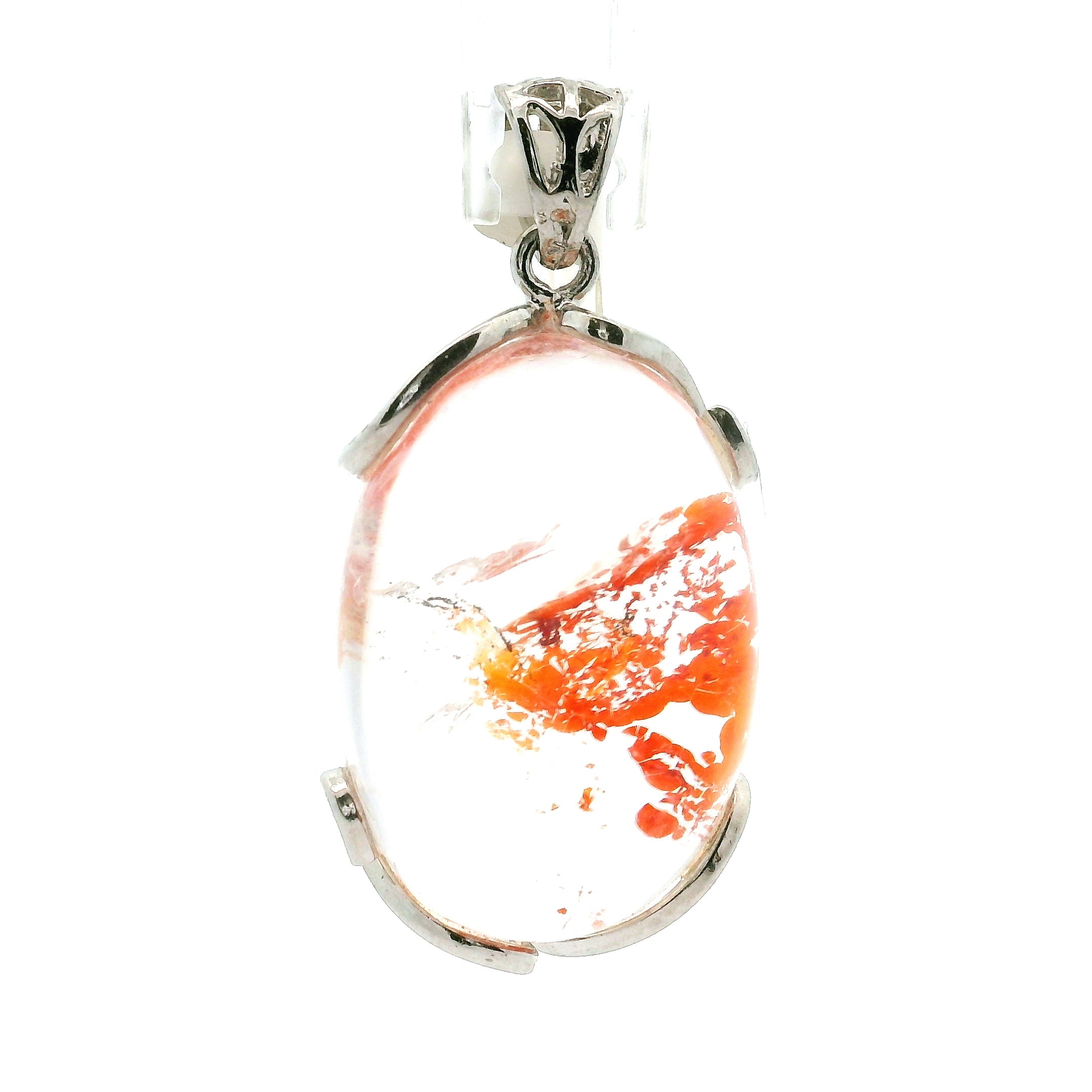 Koi Quartz Pendant .925 Sterling Silver for Spiritual Transformation