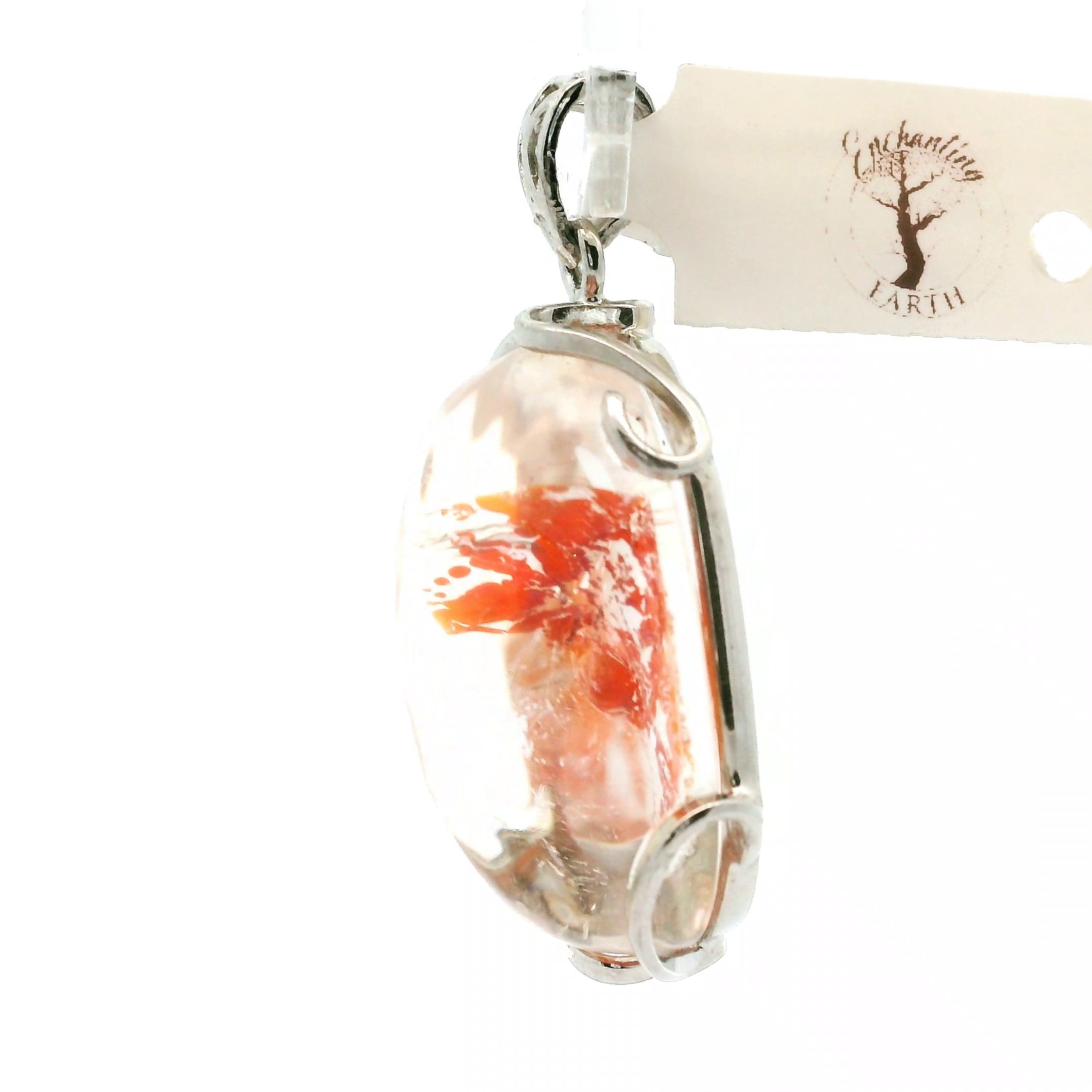 Koi Quartz Pendant .925 Sterling Silver for Spiritual Transformation