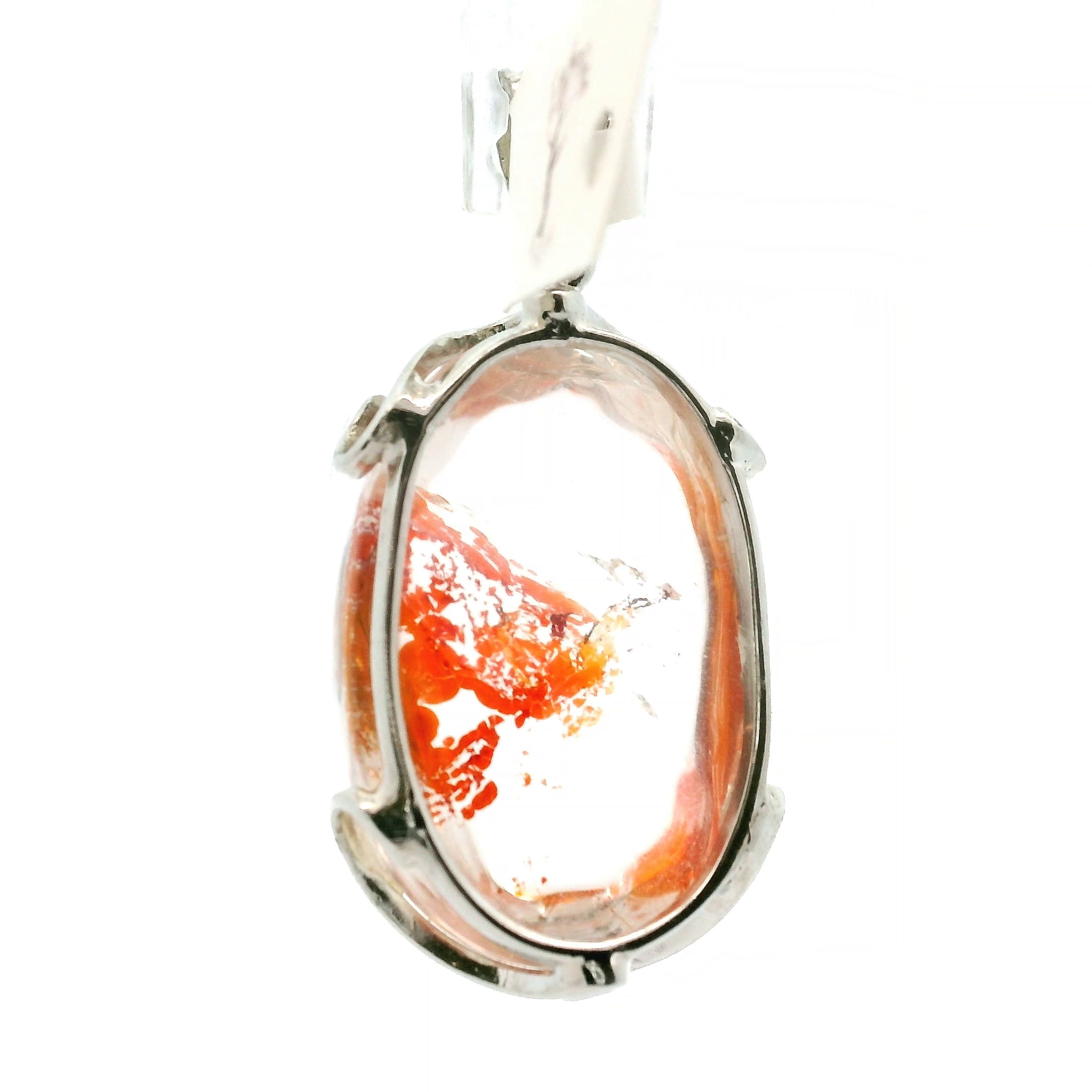 Koi Quartz Pendant .925 Sterling Silver for Spiritual Transformation