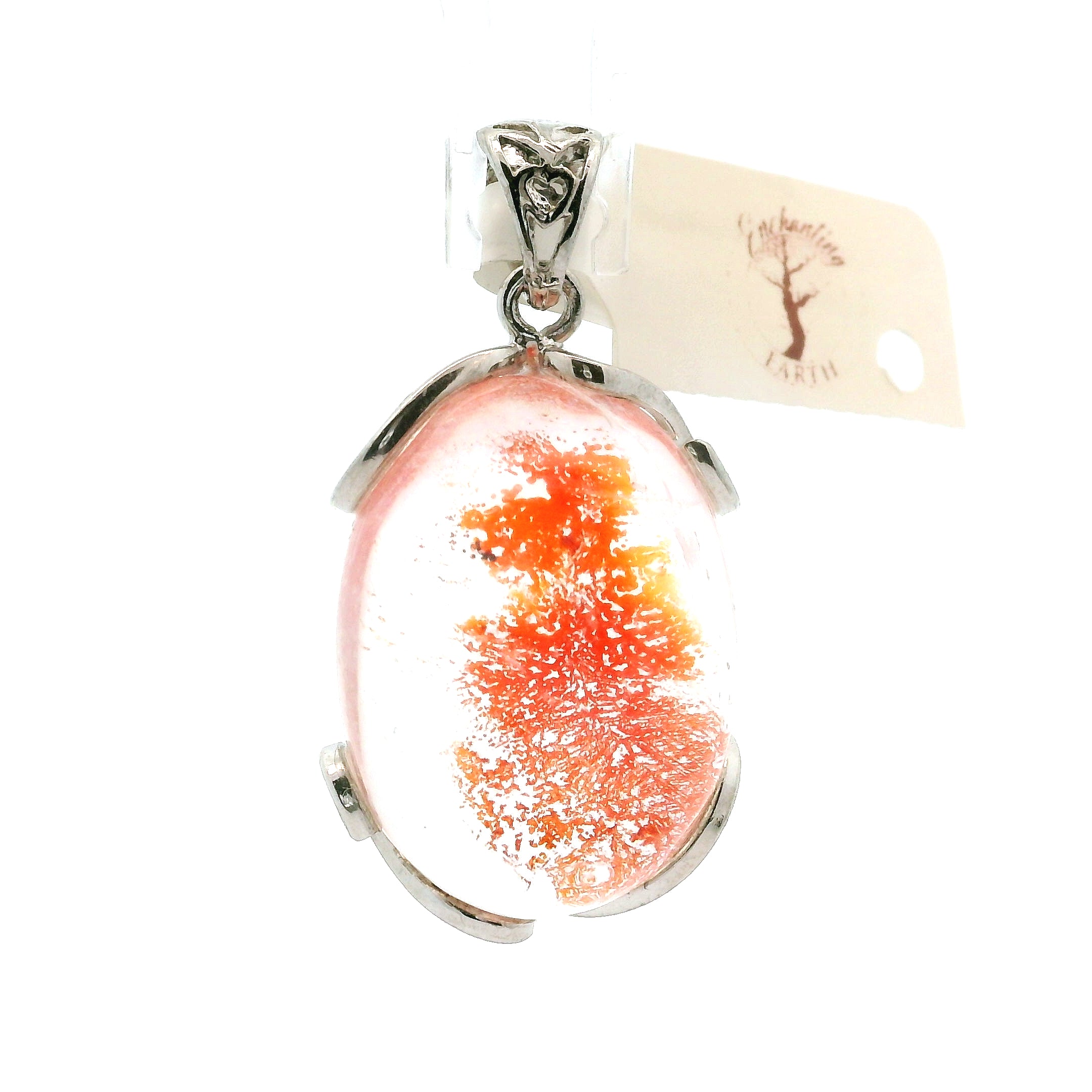 Koi Quartz Pendant .925 Sterling Silver for Spiritual Transformation