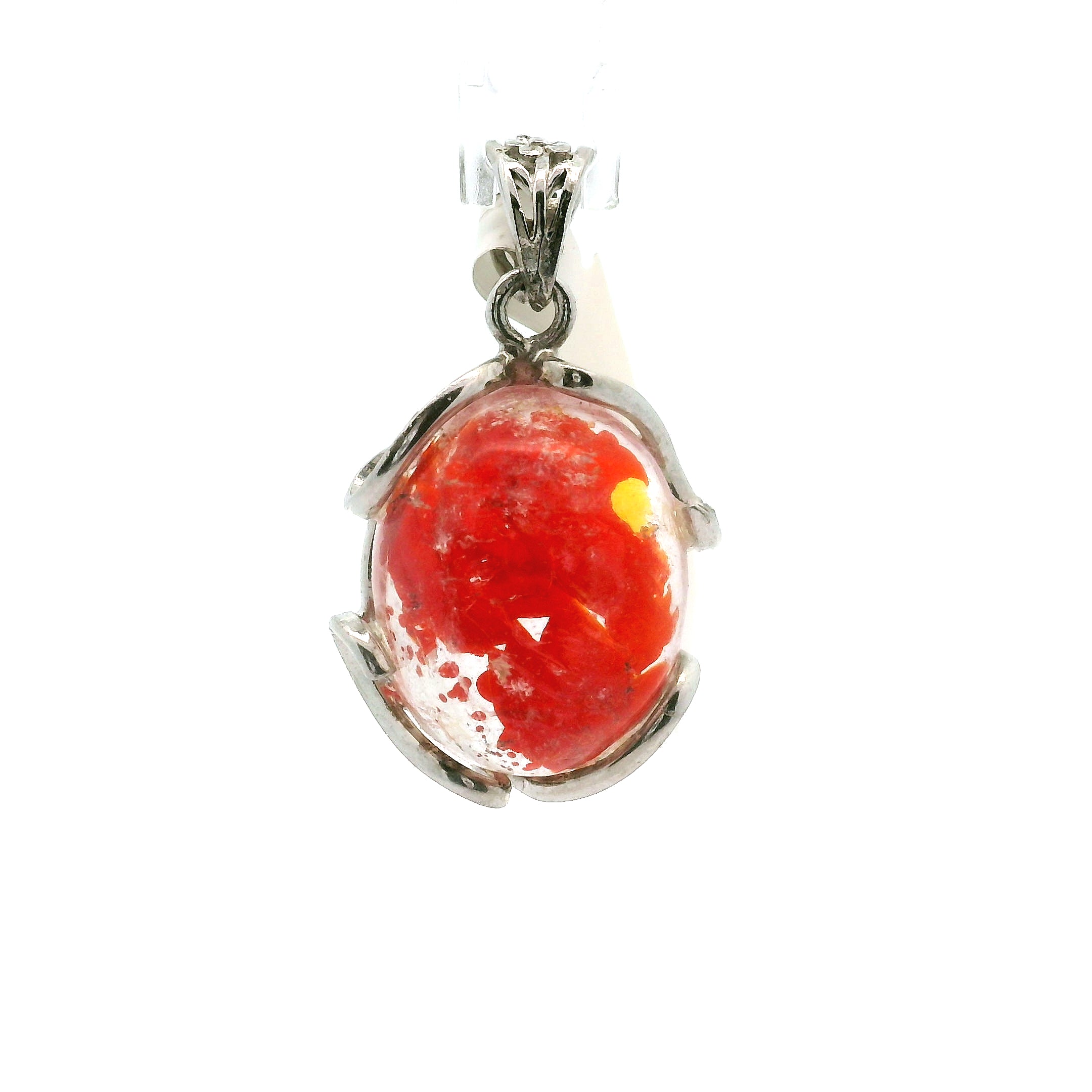 Koi Quartz Pendant .925 Sterling Silver for Spiritual Transformation