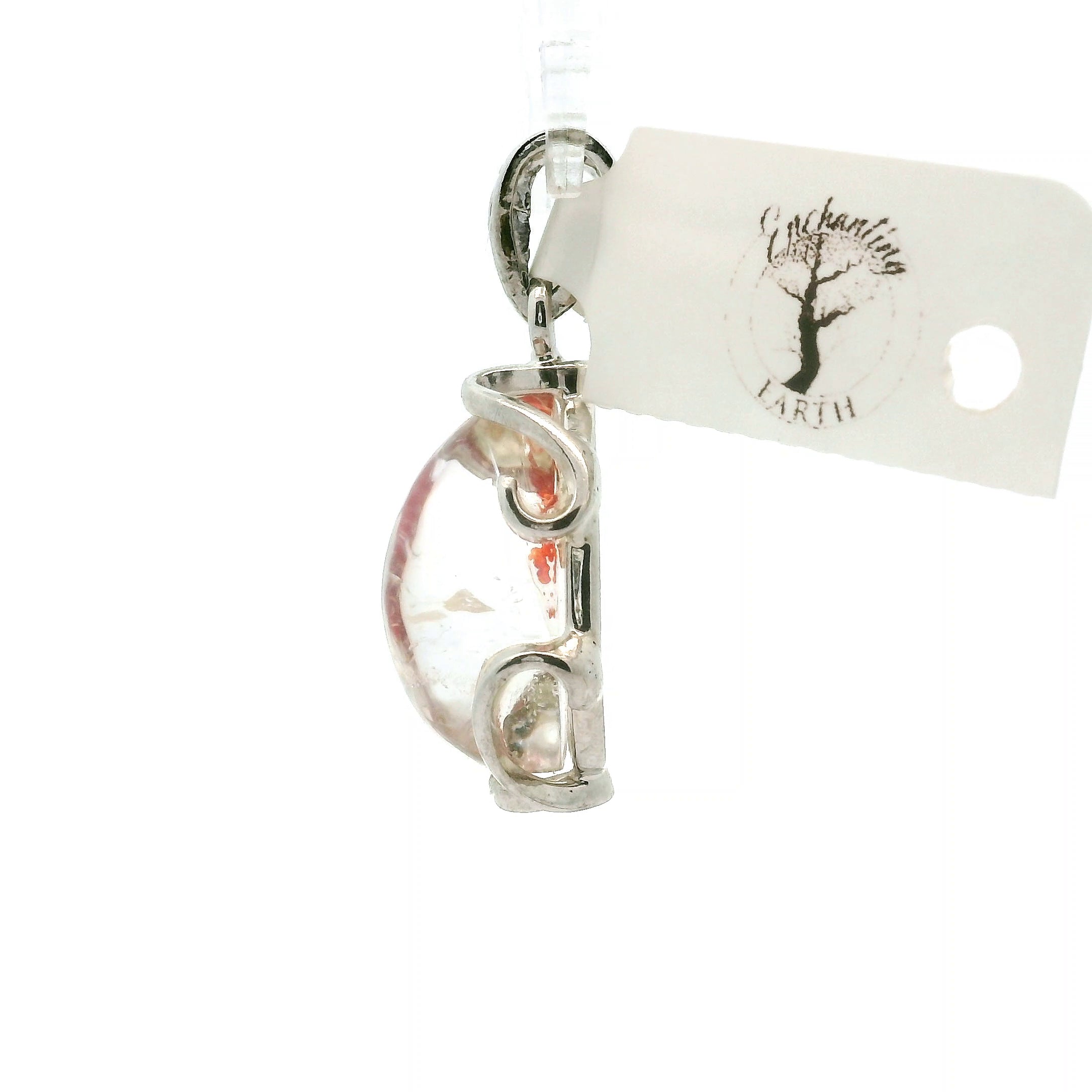 Koi Quartz Pendant .925 Sterling Silver for Spiritual Transformation