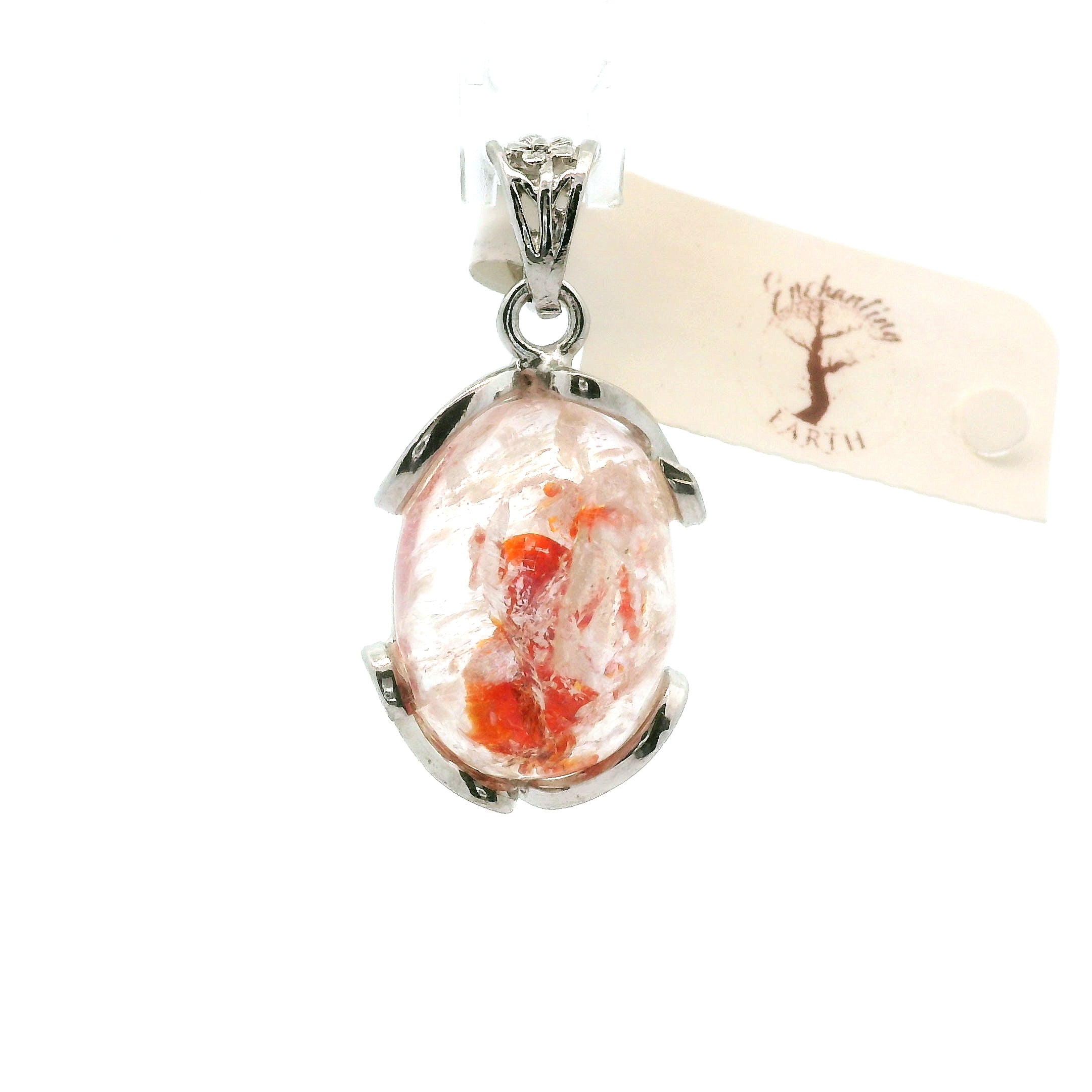 Koi Quartz Pendant .925 Sterling Silver for Spiritual Transformation