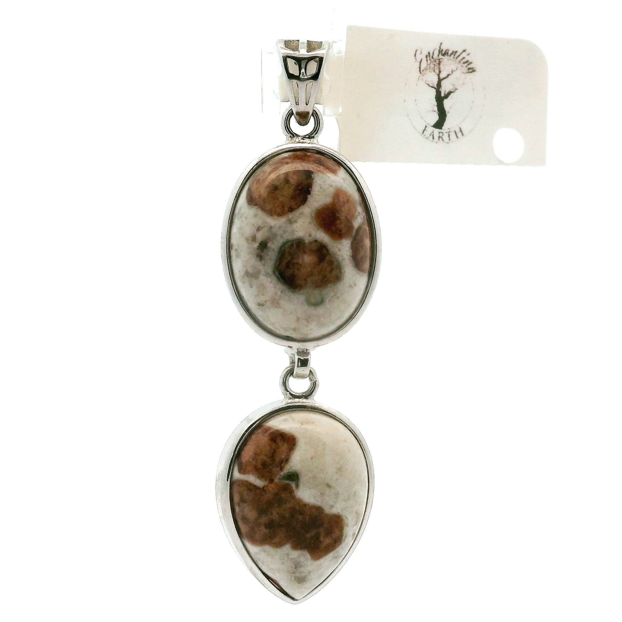 Spessartine Garnet in Wollastonite Pendants .925 Silver for Strength, Courage & Achievement