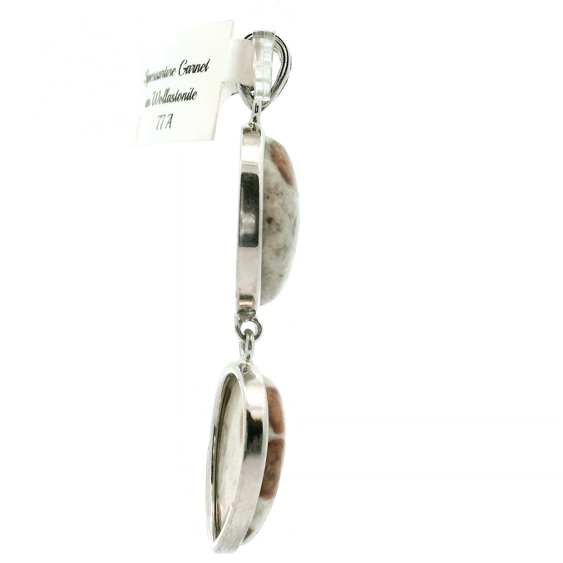Spessartine Garnet in Wollastonite Pendants .925 Silver for Strength, Courage & Achievement