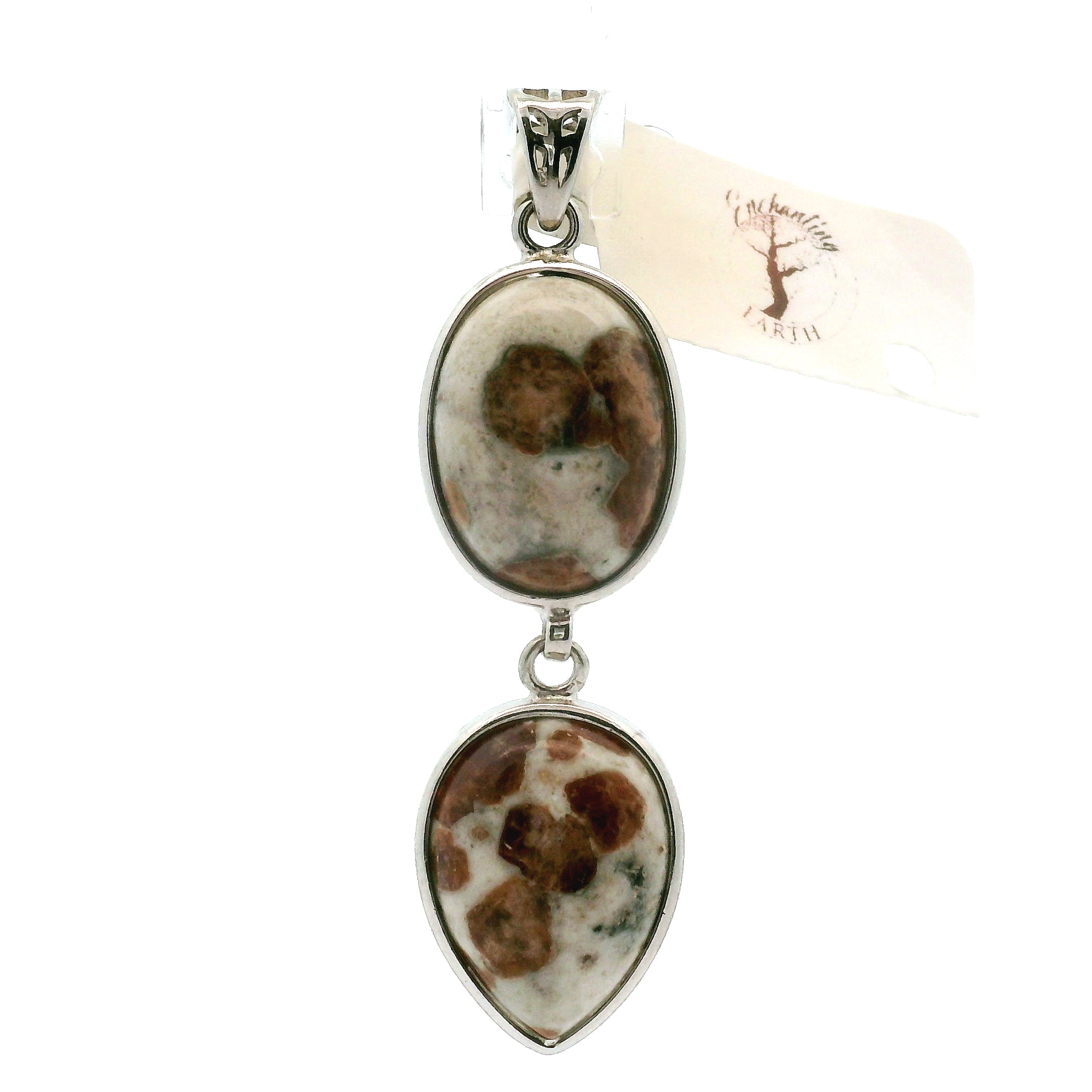Spessartine Garnet in Wollastonite Pendants .925 Silver for Strength, Courage & Achievement